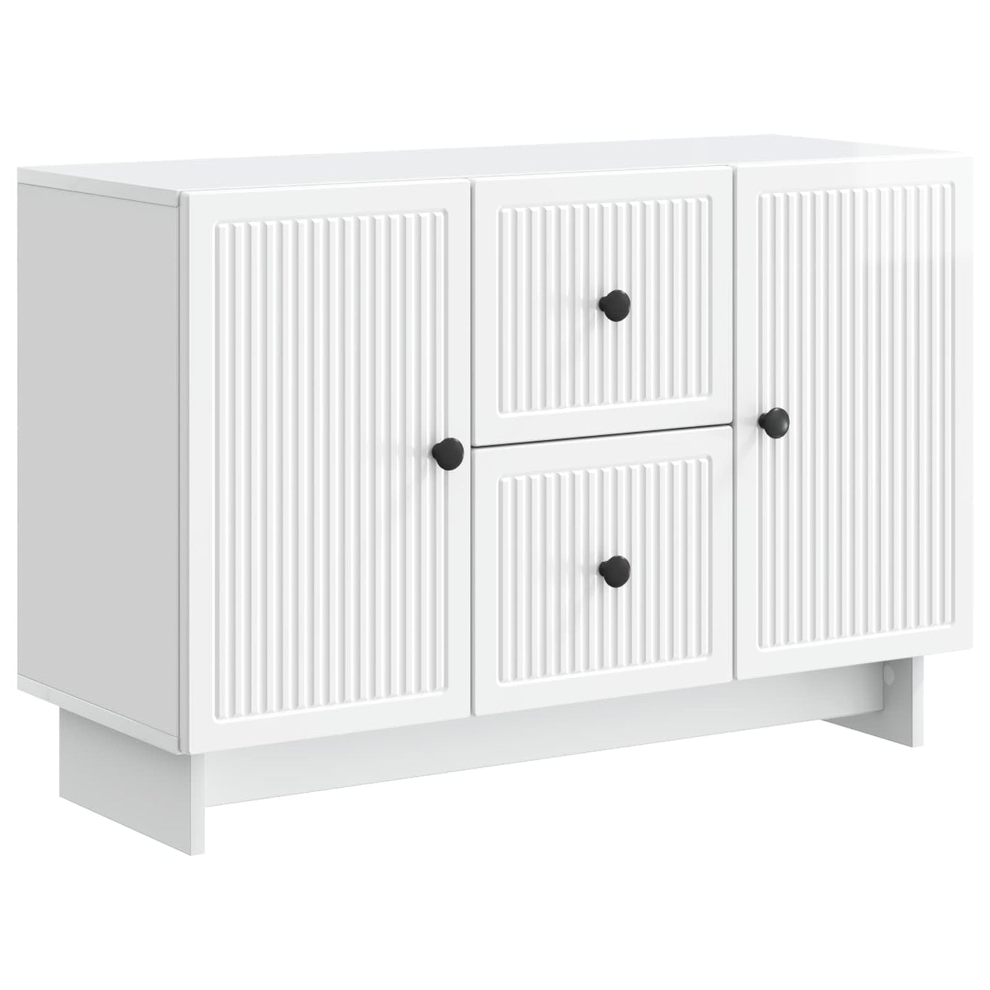 Sideboard High Gloss White 89 x 34.5 x 60 cm Engineered Wood