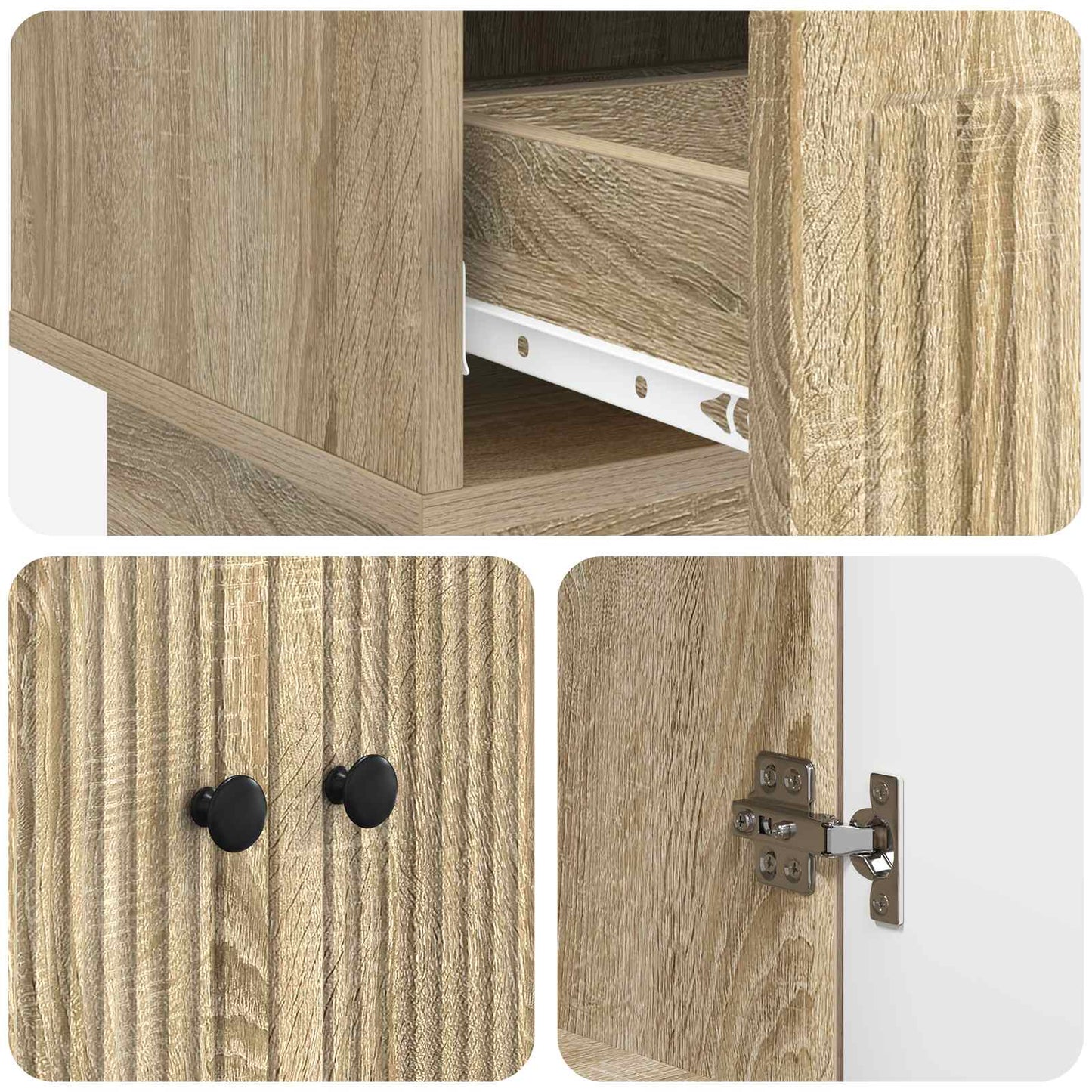 Sideboard Sonoma Oak 66 x 34.5 x 95 cm Engineered Wood