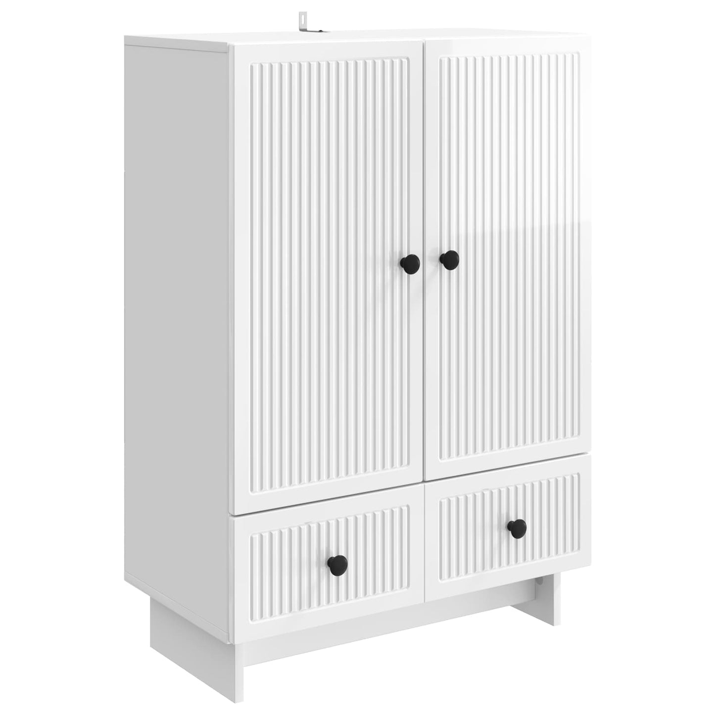 Sideboard High Gloss White 66 x 34.5 x 95 cm Engineered Wood