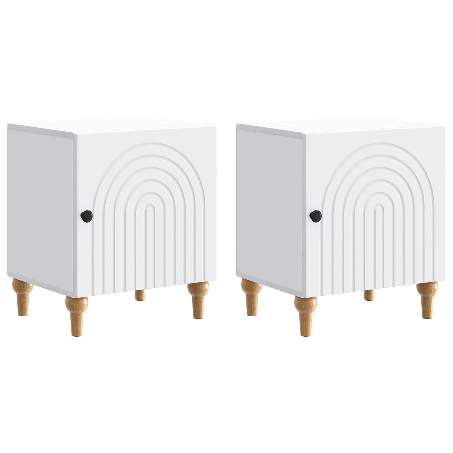 Bedside Cabinet 2 pcs White 43 x 34.5 x 50 cm Engineered Wood