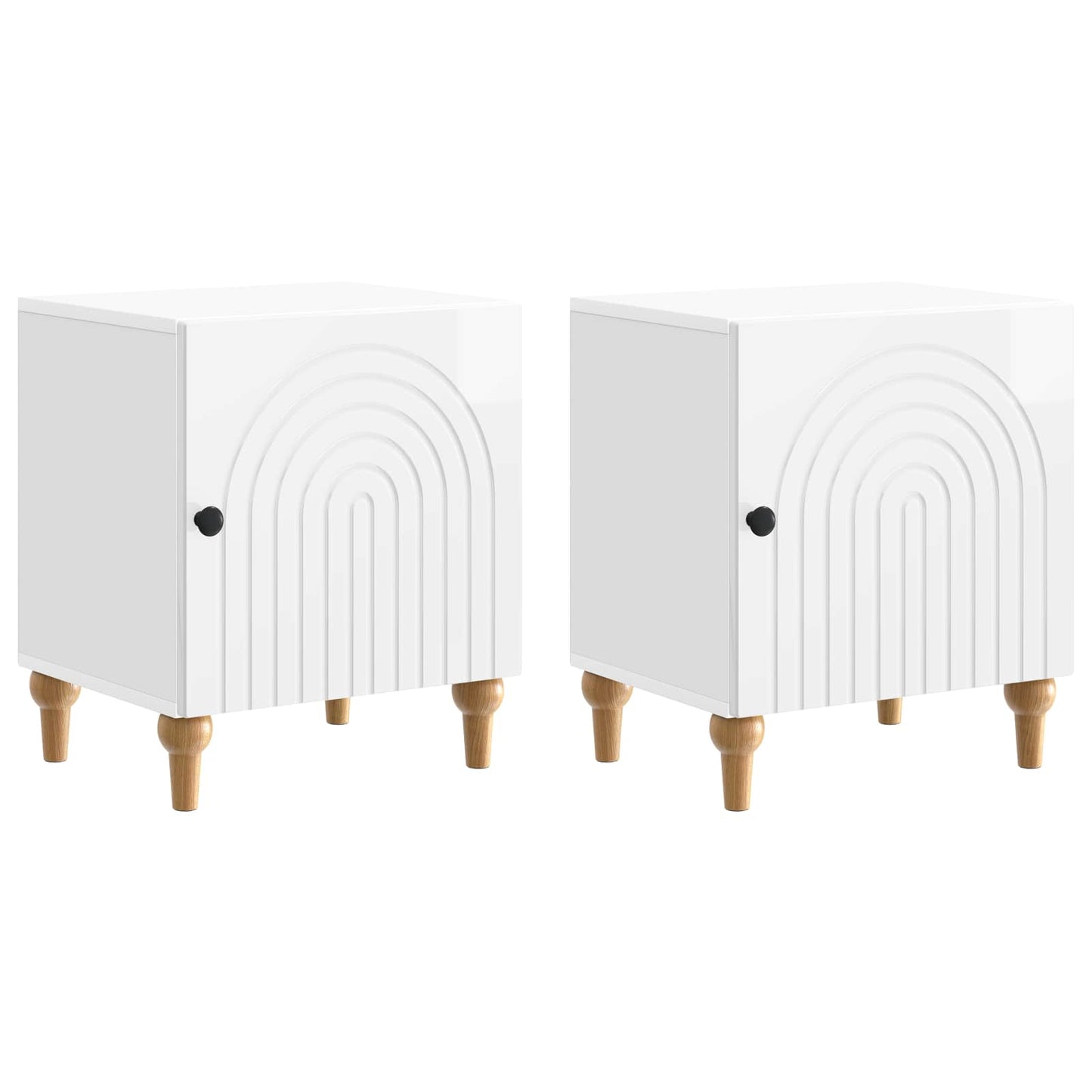 Bedside Cabinet 2 pcs High Gloss White 43 x 34.5 x 50 cm