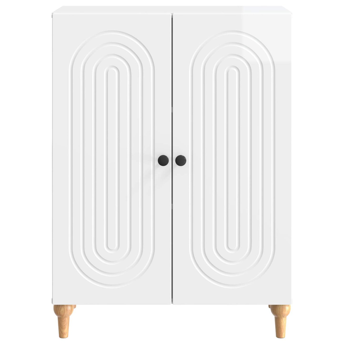 Sideboard High Gloss White 66 x 34.5 x 90 cm Engineered Wood