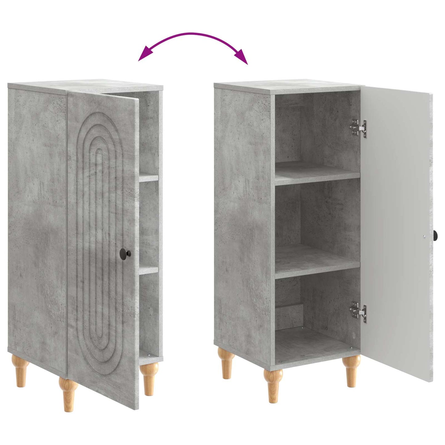 Sideboard Concrete Grey 33 x 34.5 x 90 cm Engineered Wood