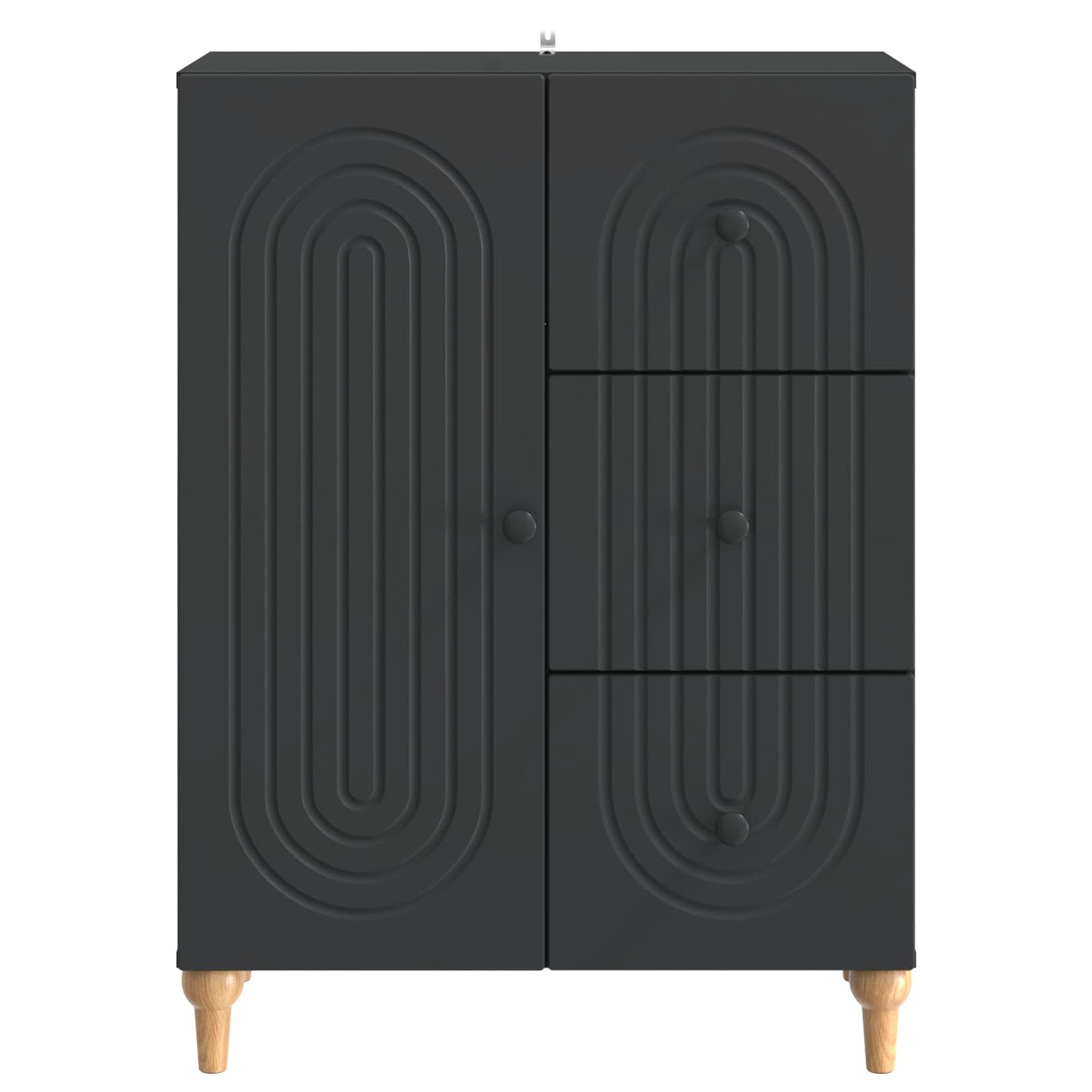 Sideboard with Drawer Black 66 x 34.5 x 90 cm Engineered Wood