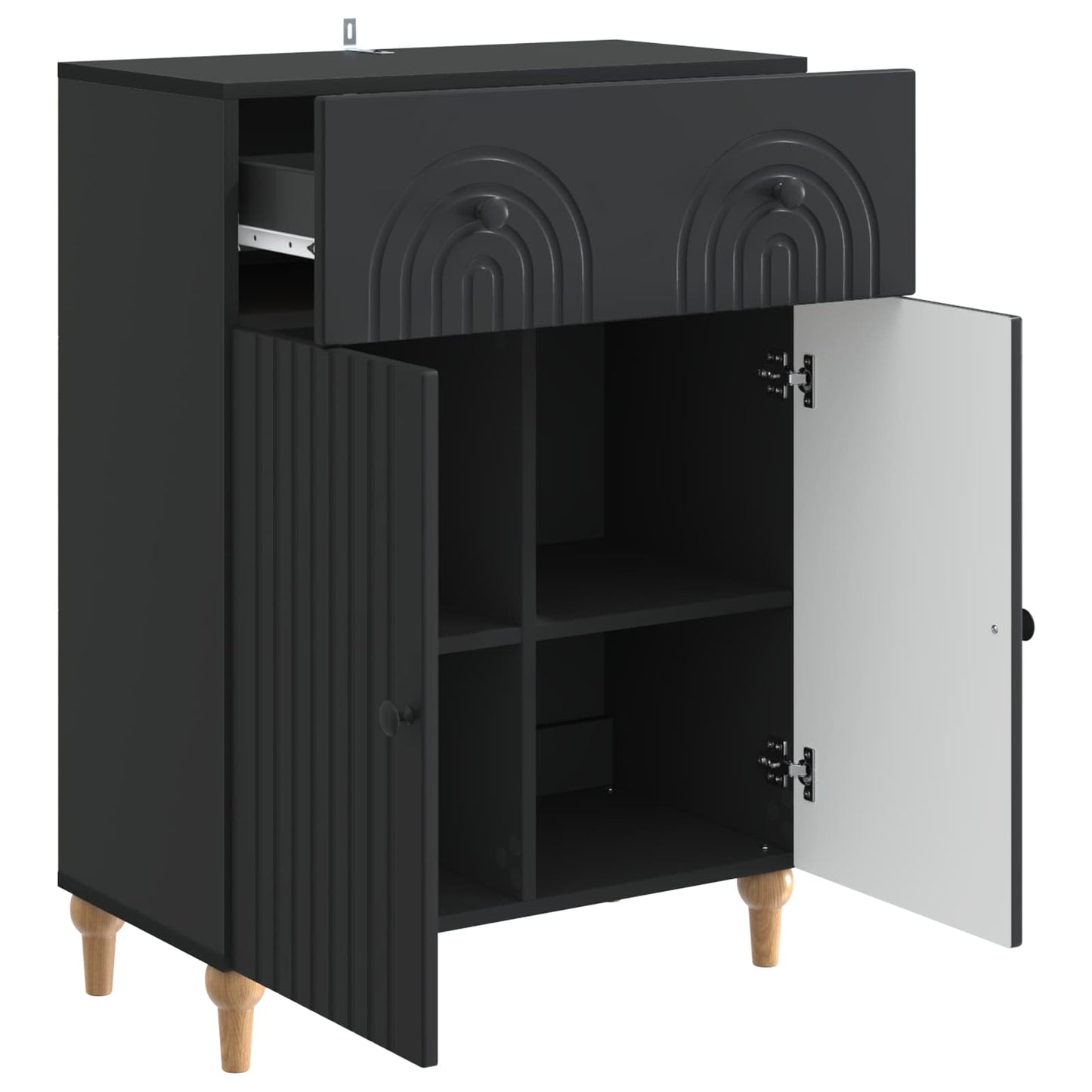 Sideboard Black 66 x 34.5 x 90 cm Engineered Wood