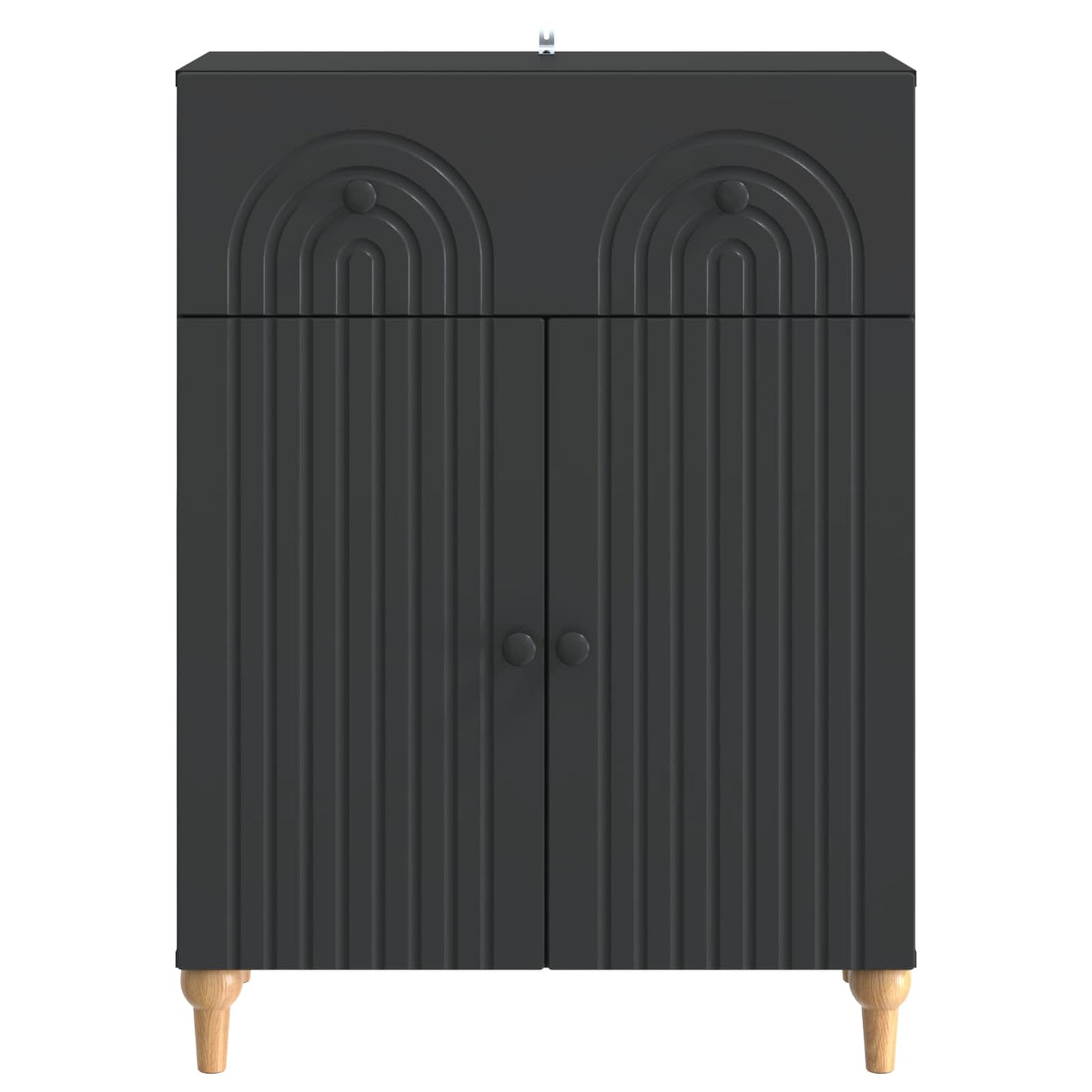 Sideboard Black 66 x 34.5 x 90 cm Engineered Wood
