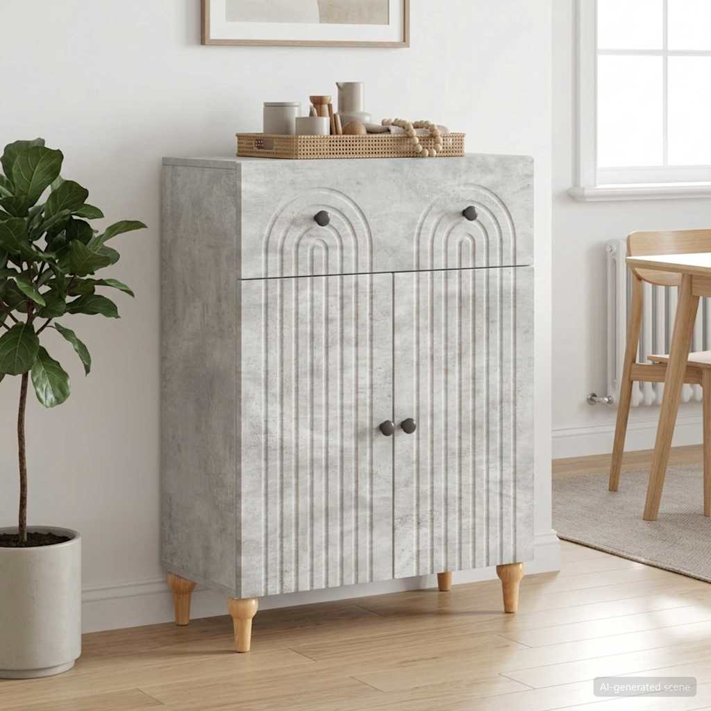 Sideboard Concrete Grey 66 x 34.5 x 90 cm Engineered Wood
