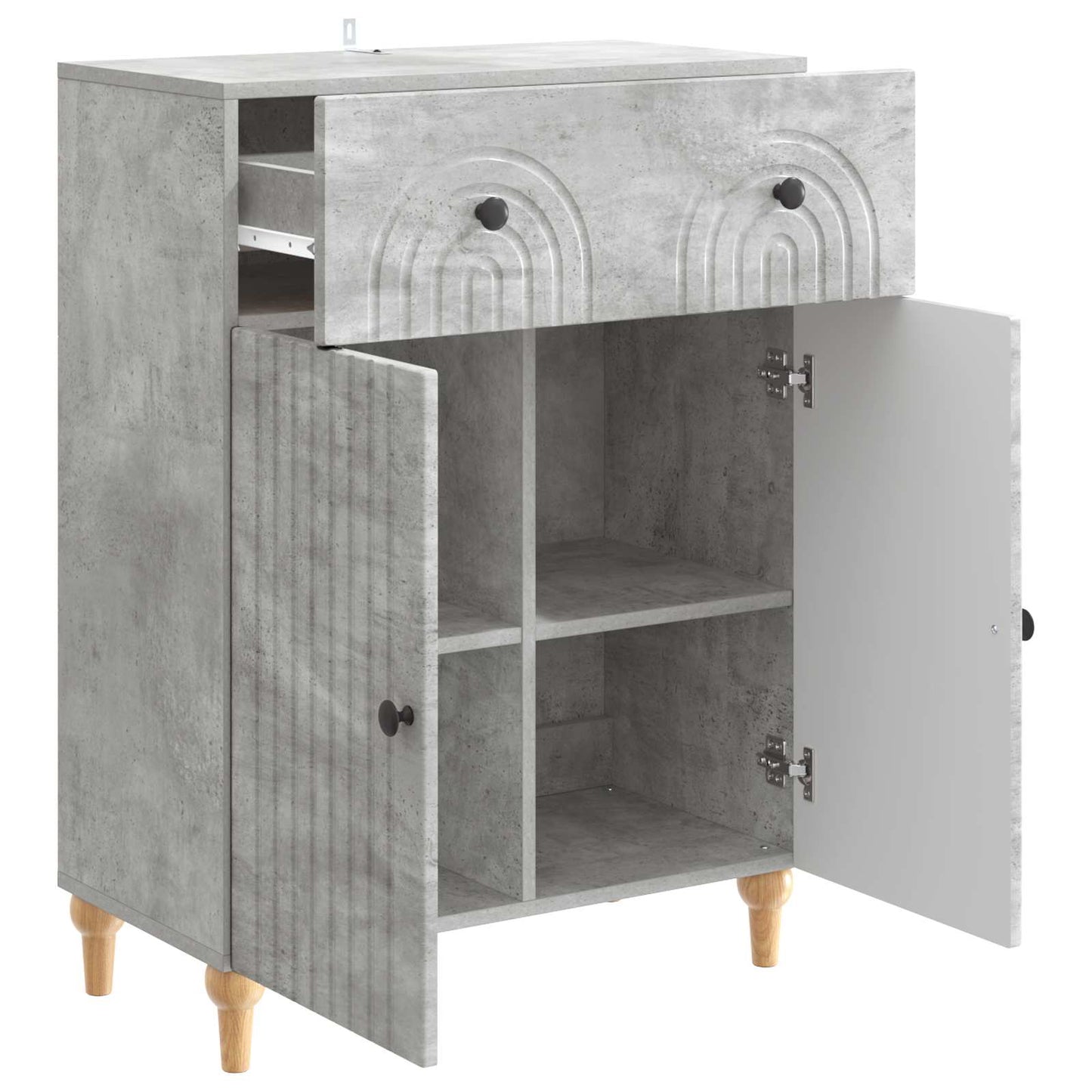 Sideboard Concrete Grey 66 x 34.5 x 90 cm Engineered Wood