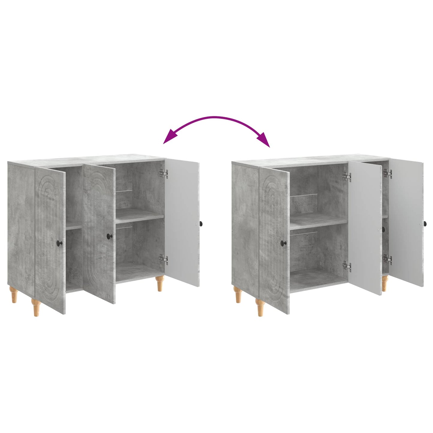 Sideboard Concrete Grey 89 x 34.5 x 80 cm Engineered Wood