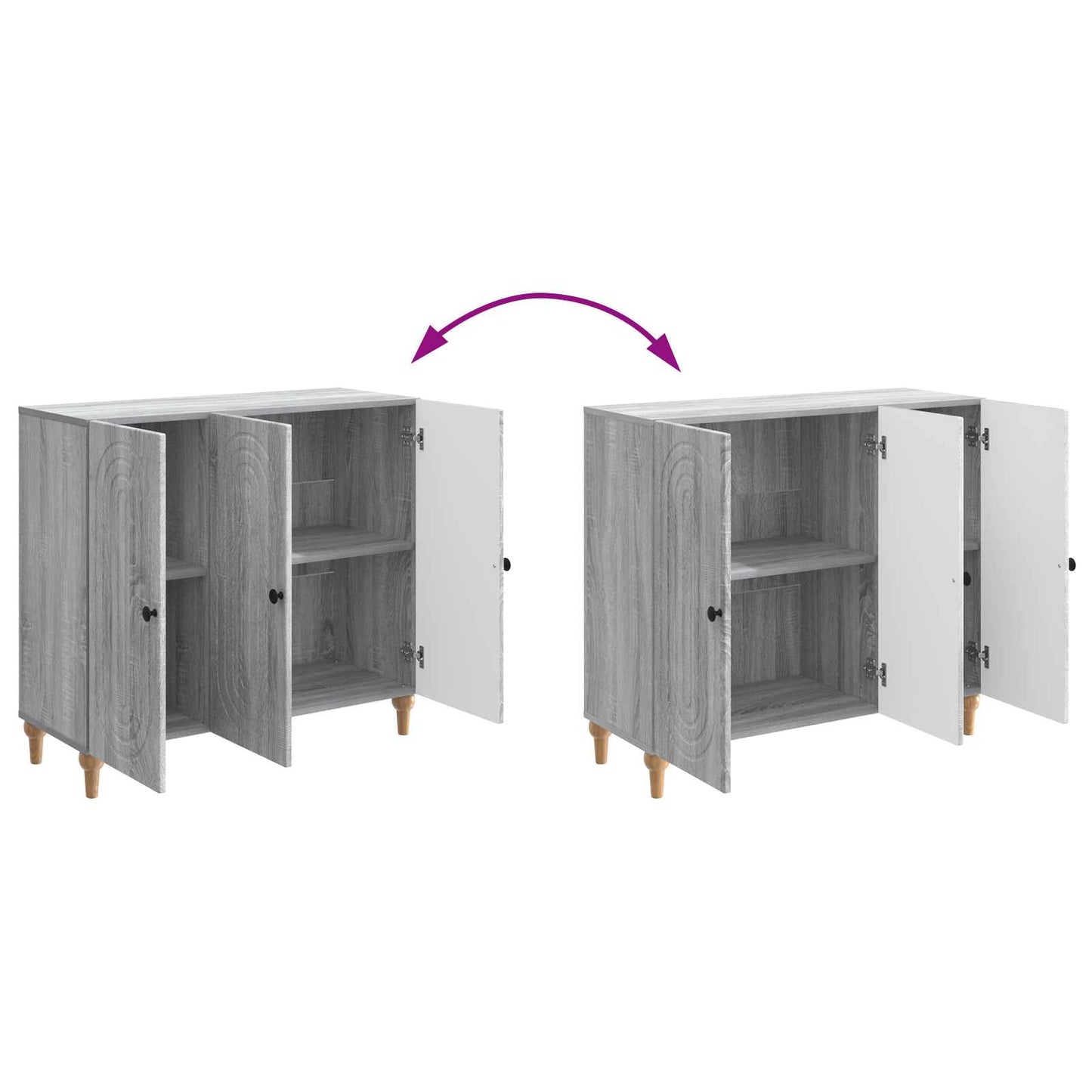 Sideboard Grey Sonoma 89 x 34.5 x 80 cm Engineered Wood