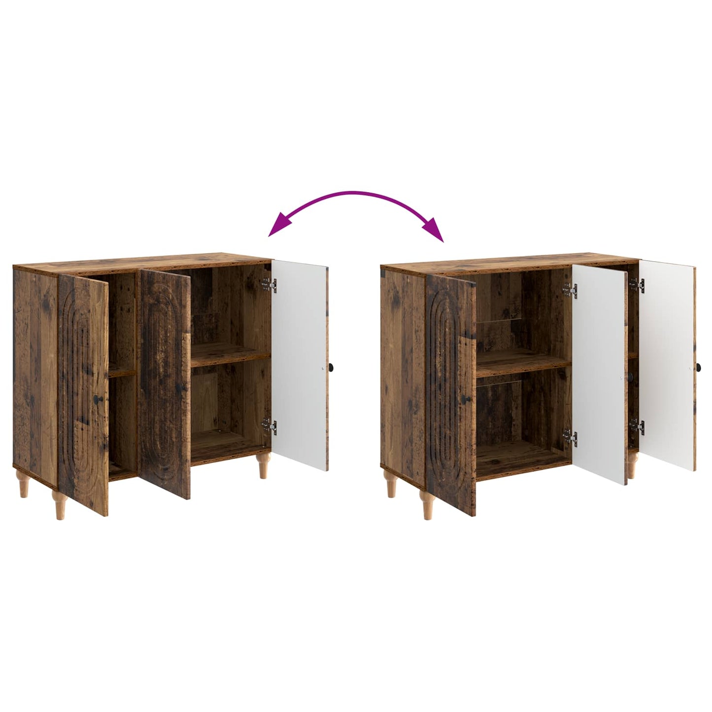Sideboard Old Wood 89 x 34.5 x 80 cm Engineered Wood