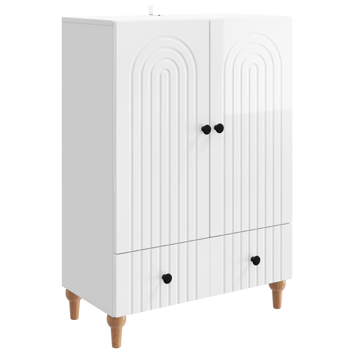 Sideboard High Gloss White 66 x 34.5 x 95 cm Engineered Wood