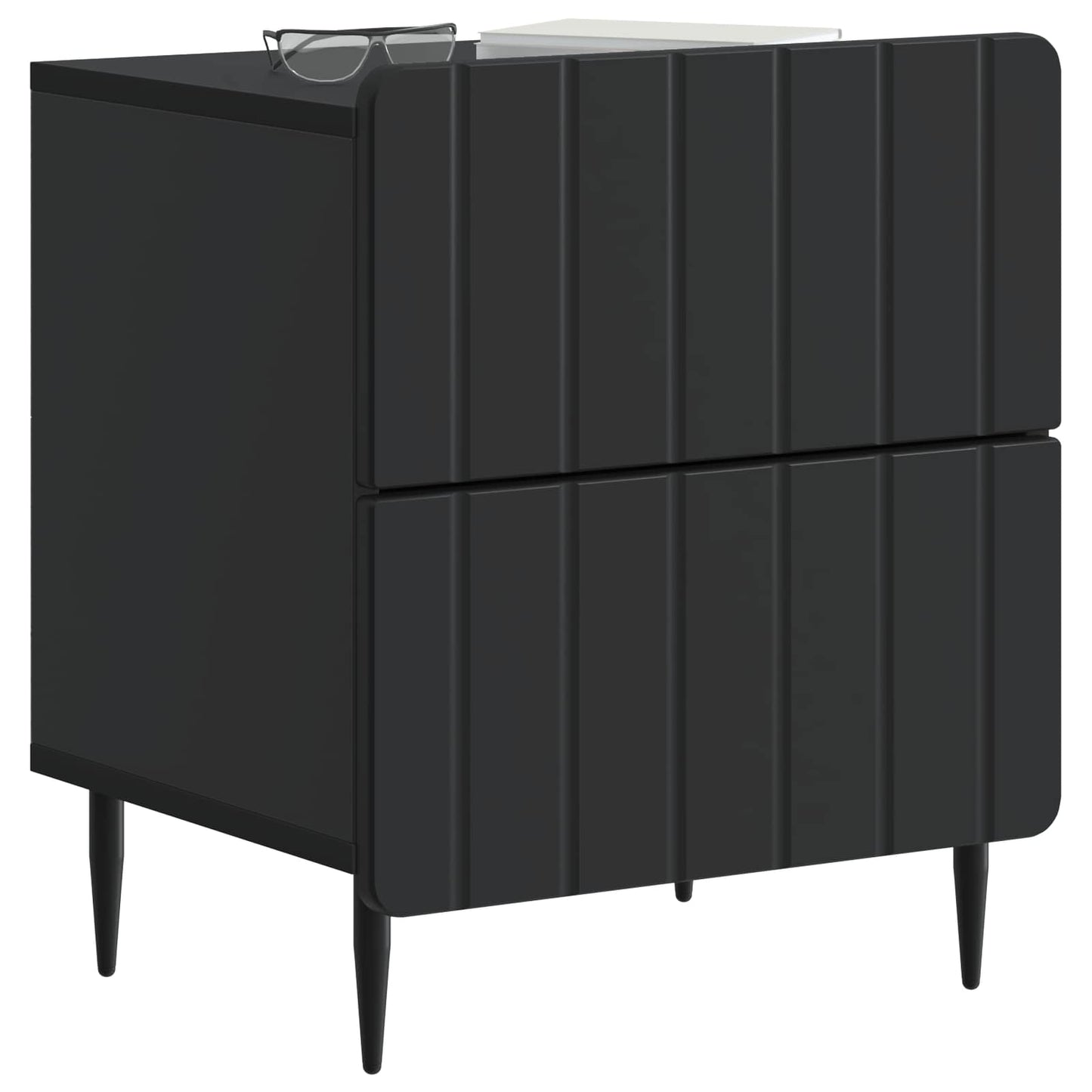 Bedside Cabinet Black 43 x 34.5 x 49.5 cm Engineered Wood