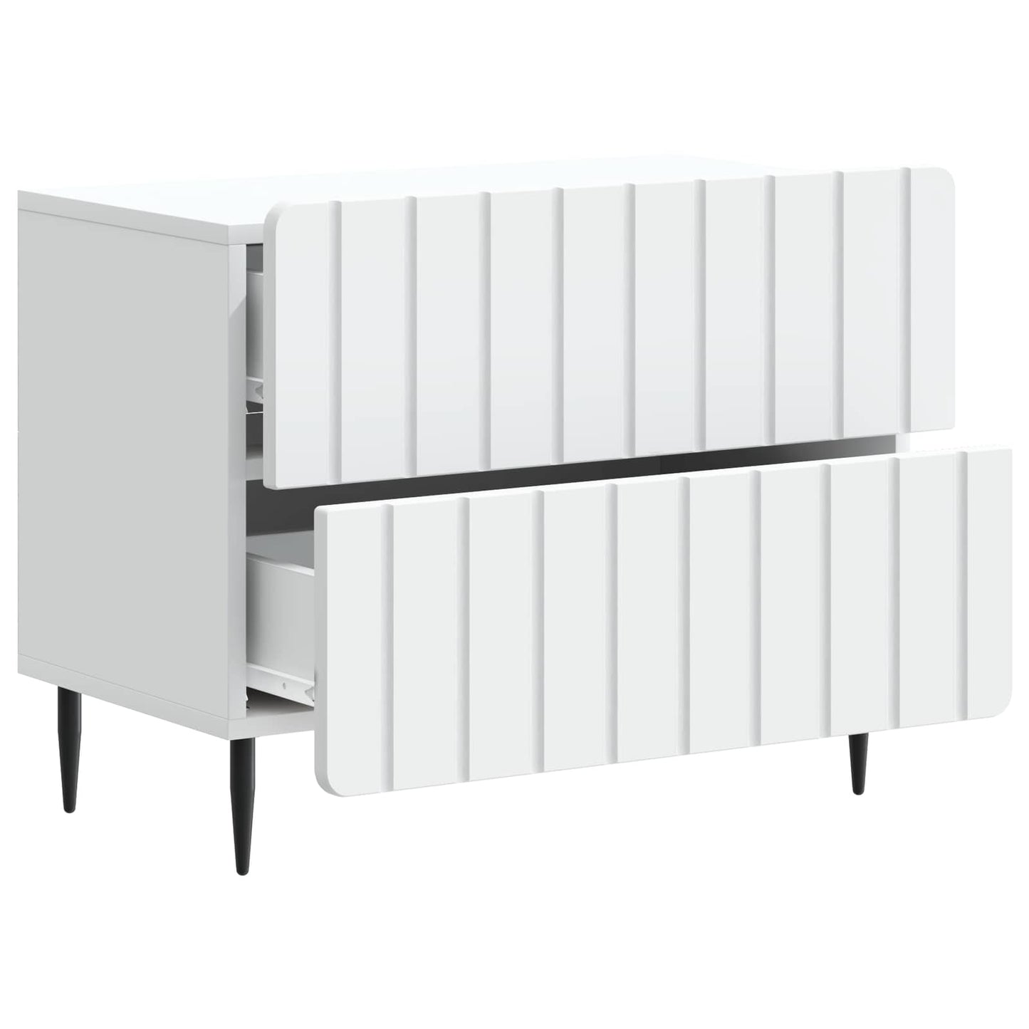 Bedside Cabinet White 62 x 34.5 x 49.5 cm Engineered Wood