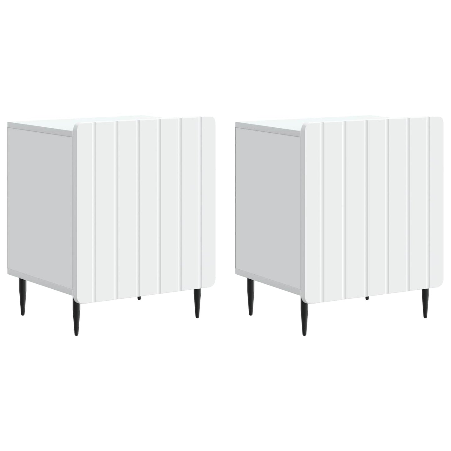 Bedside Cabinet 2 pcs White 43 x 34.5 x 52 cm Engineered Wood
