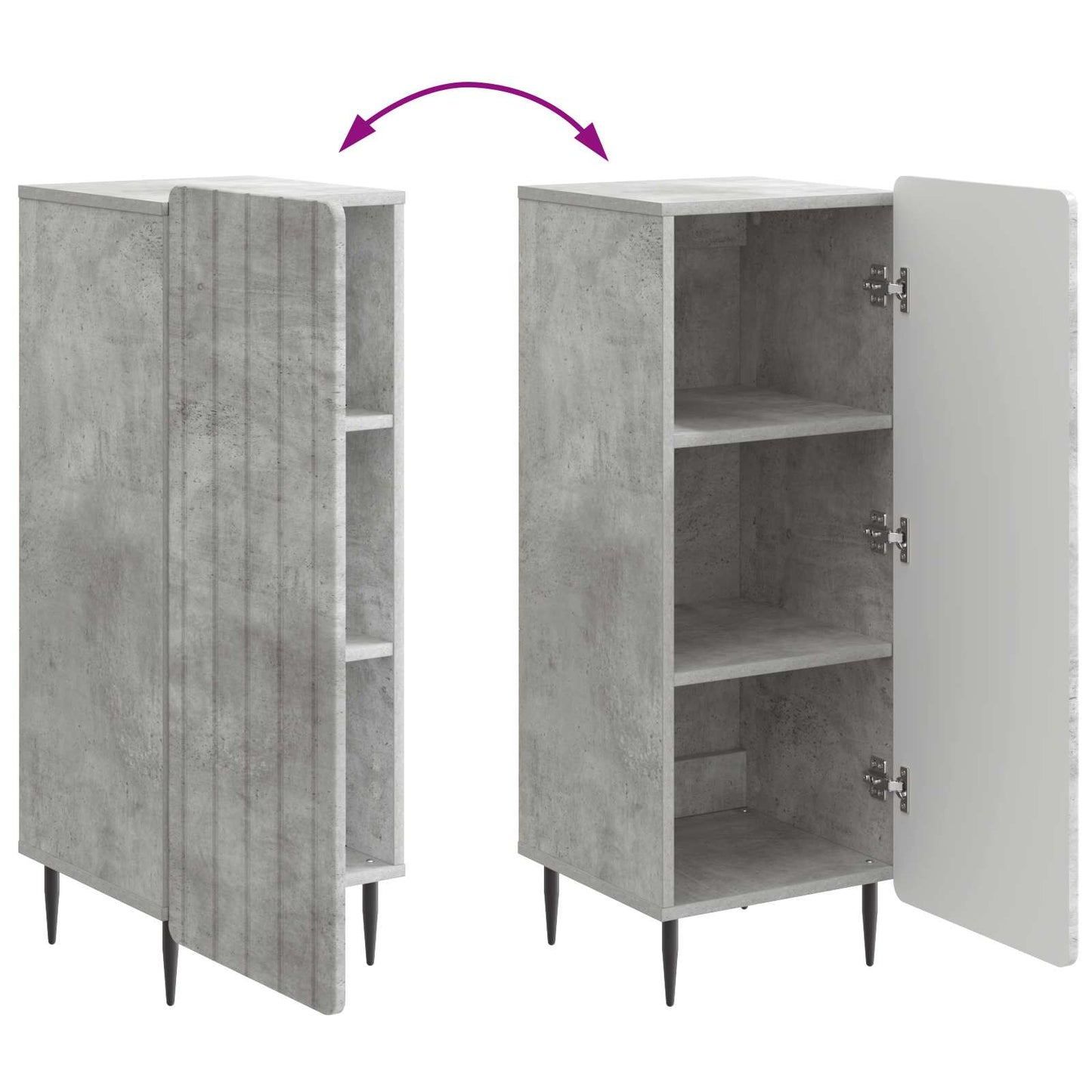 Sideboard Concrete Grey 34.5 x 33 x 92 cm Engineered Wood