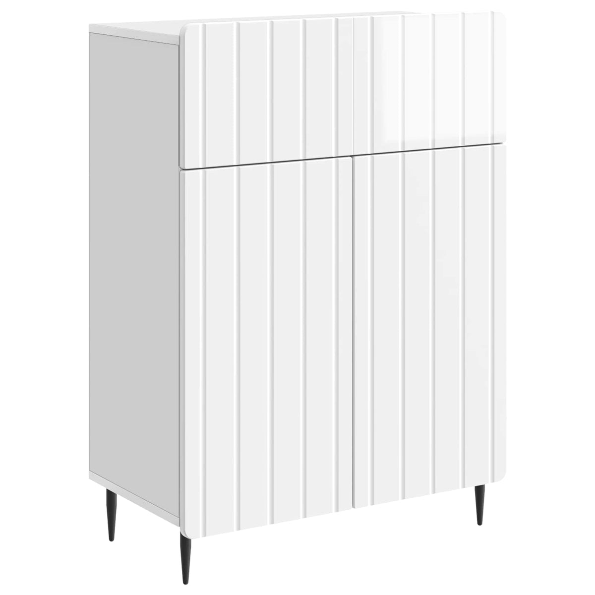 Sideboard High Gloss White 66 x 34.5 x 91.5 cm Engineered Wood