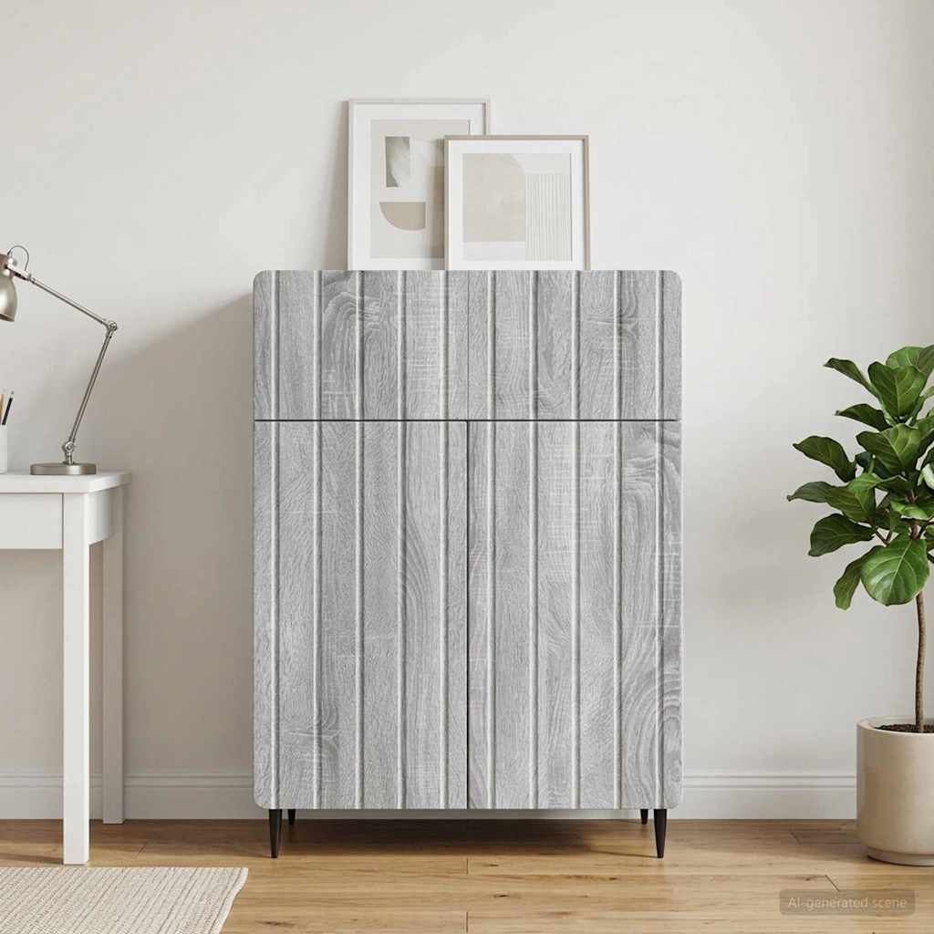 Sideboard Grey Sonoma 66 x 34.5 x 92 cm Engineered Wood
