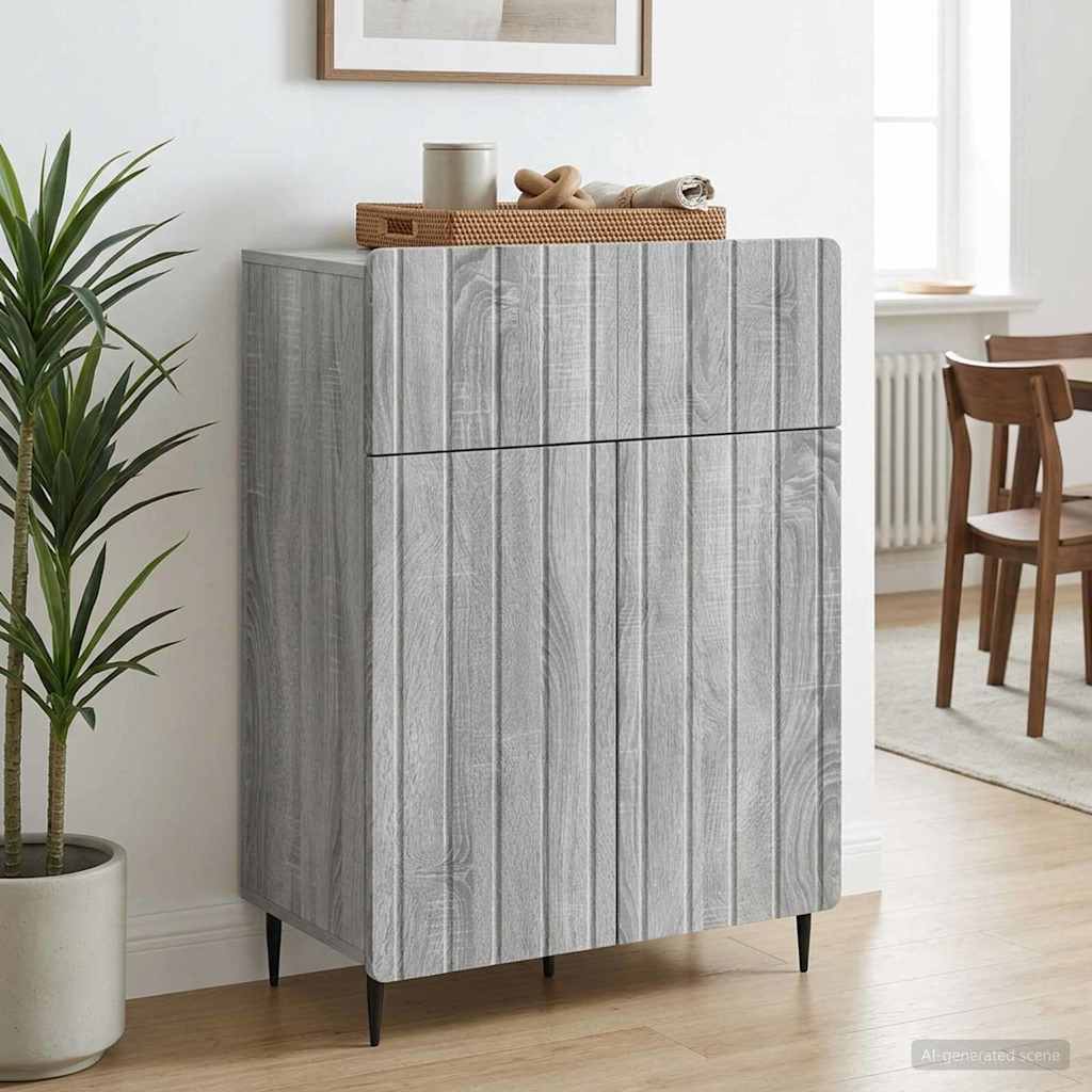 Sideboard Grey Sonoma 66 x 34.5 x 92 cm Engineered Wood