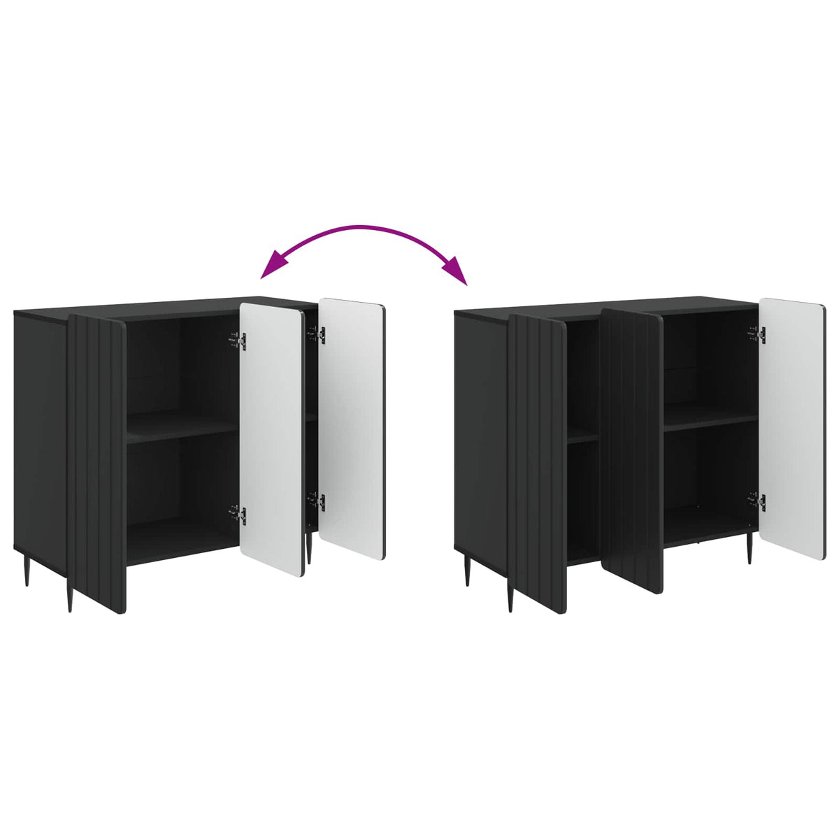 Sideboard Black 89 x 34.5 x 82 cm Engineered Wood