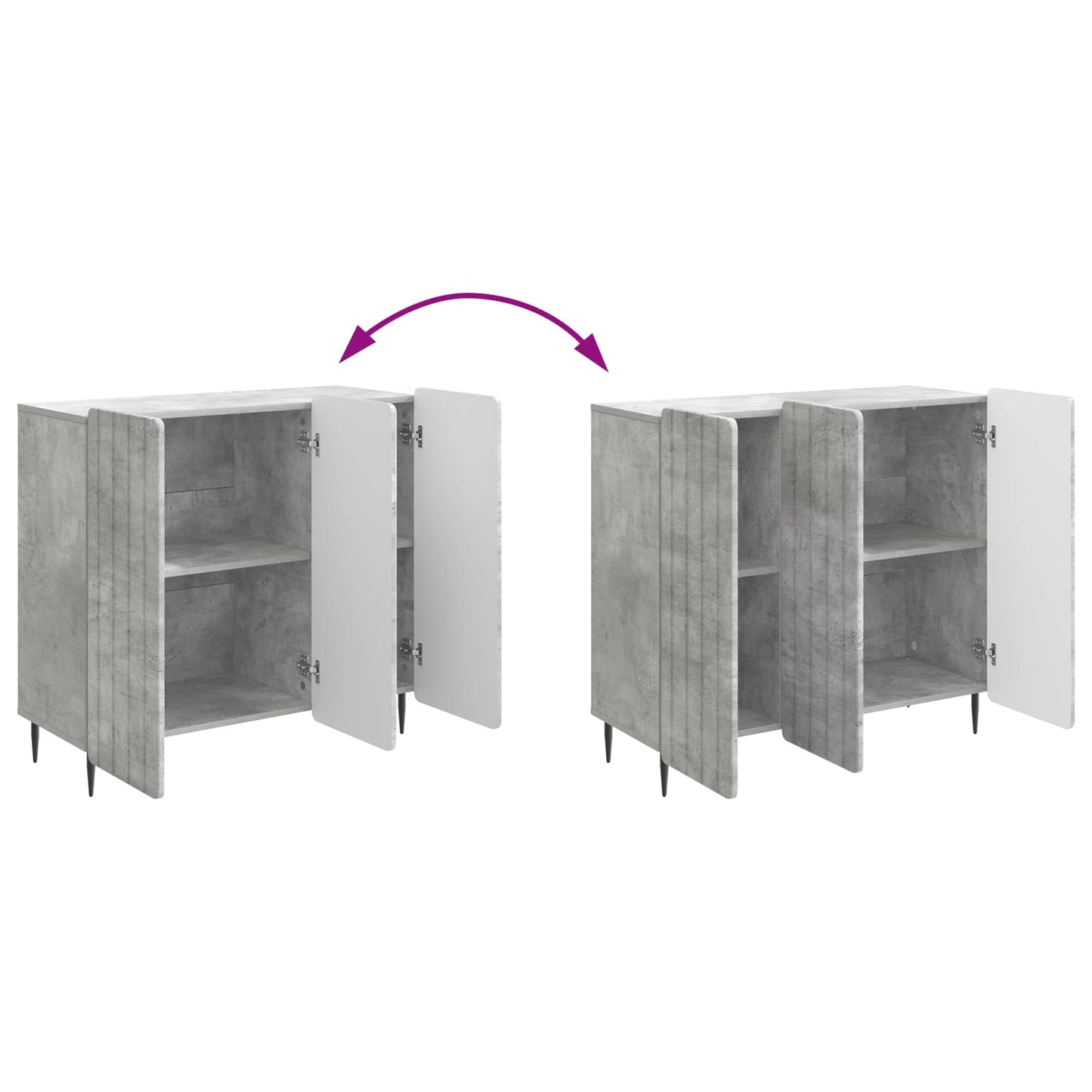Sideboard Concrete Grey 89 x 34.5 x 82 cm Engineered Wood