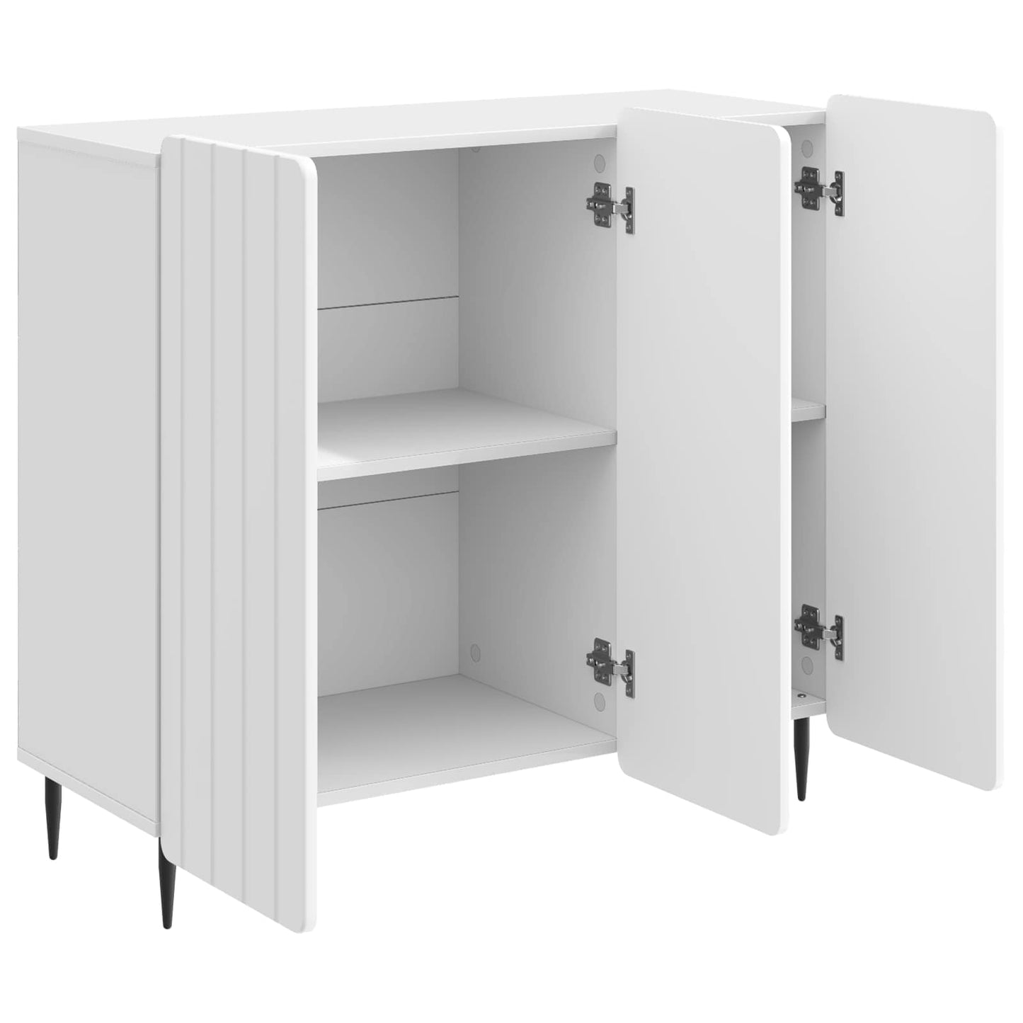 Sideboard High Gloss White 89 x 34.5 x 82 cm Engineered Wood