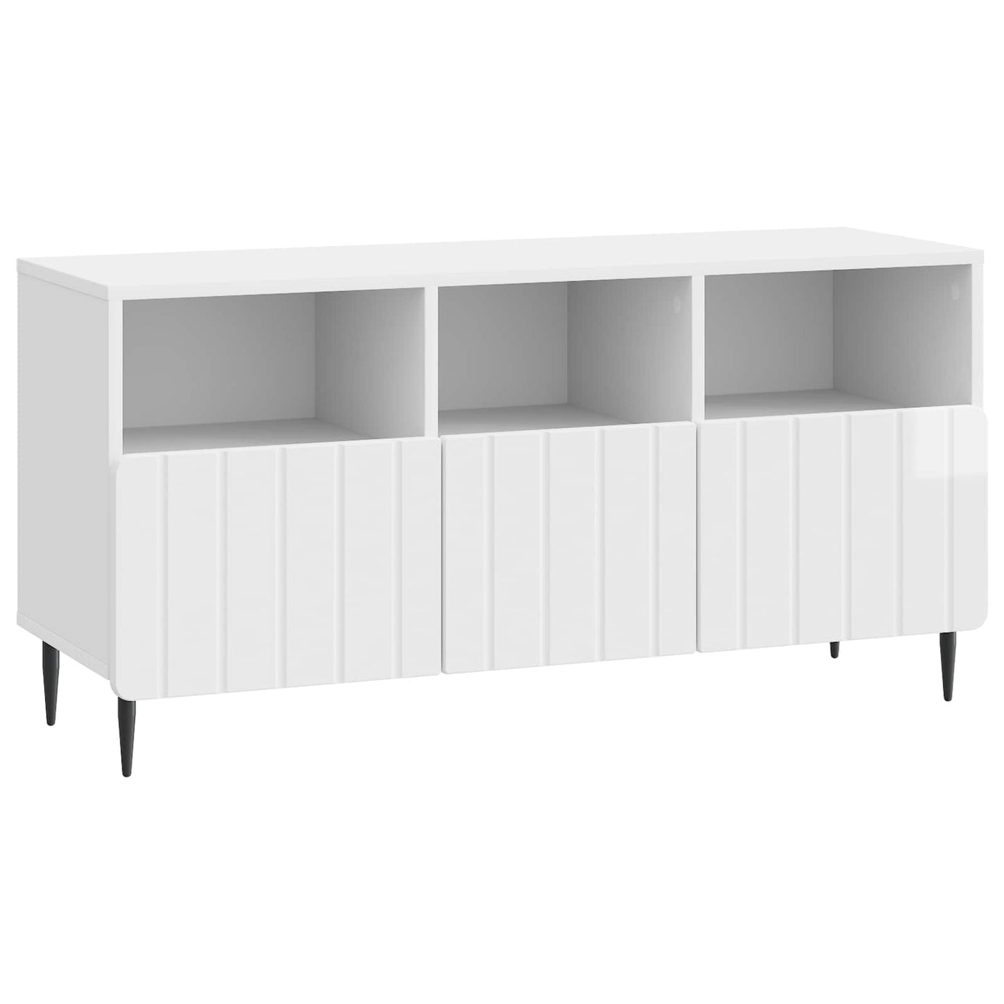 TV Cabinet High Gloss White 102 x 34.5 x 50 cm Engineered Wood