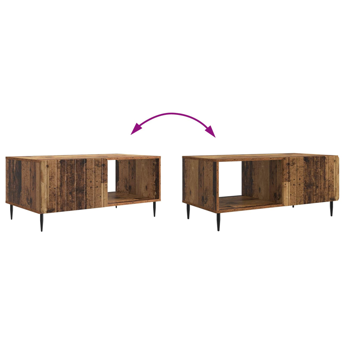 Coffee Table Old Wood 90 x 50 x 40 cm Engineered Wood