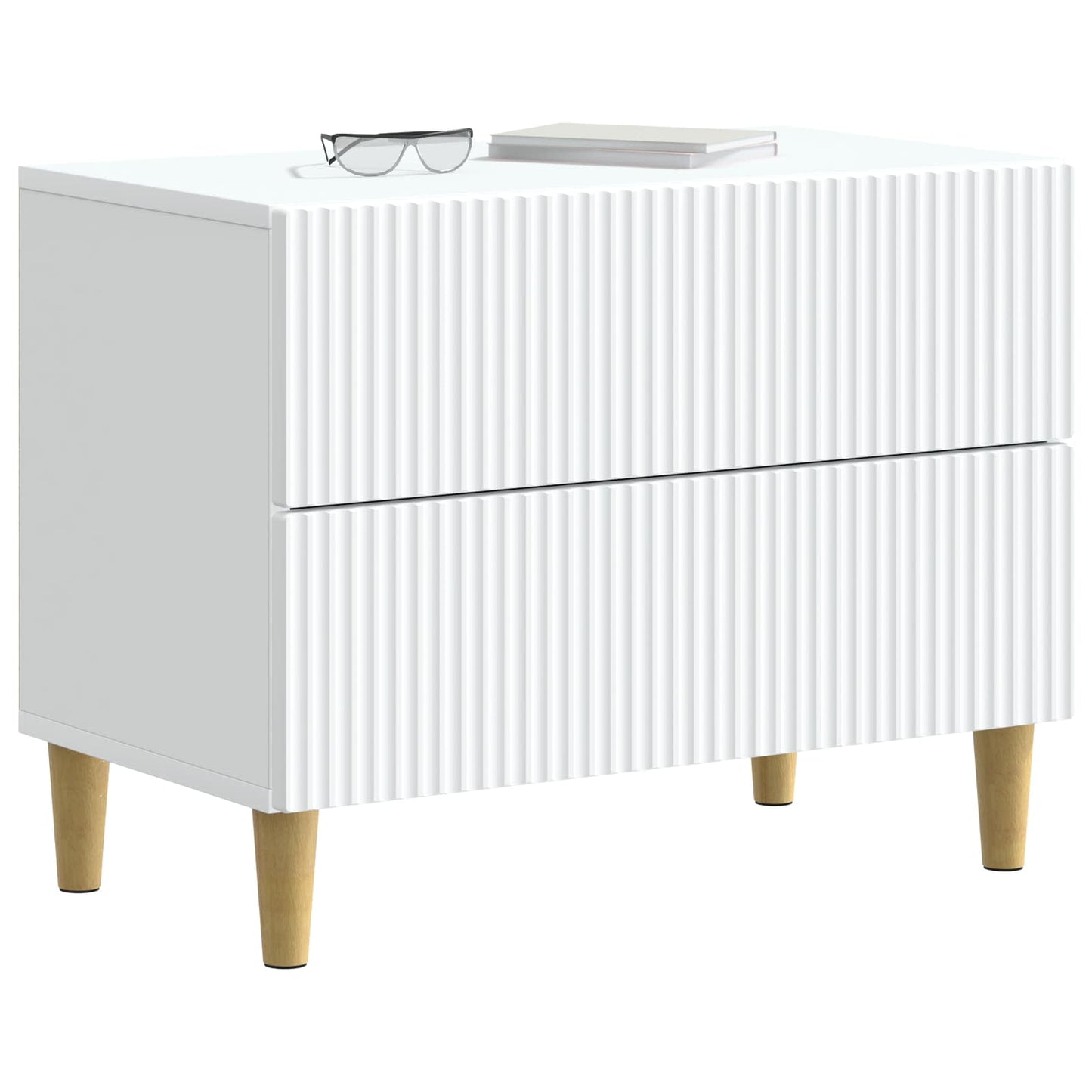 Bedside Cabinet White 62 x 34.5 x 48 cm Engineered Wood