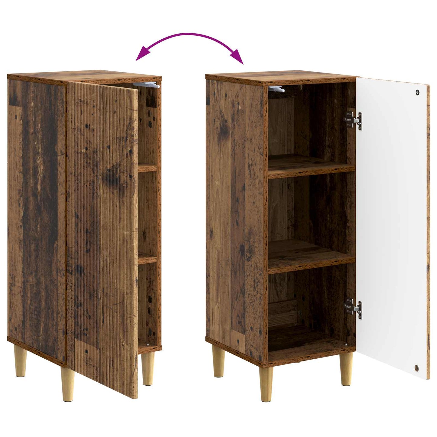 Sideboard Old Wood 33 x 34.5 x 90 cm Engineered Wood