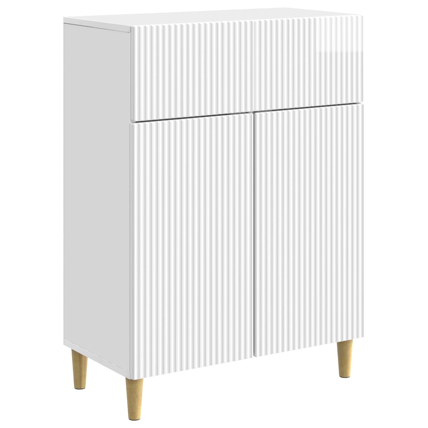 Sideboard High Gloss White 66 x 34.5 x 90 cm Engineered Wood