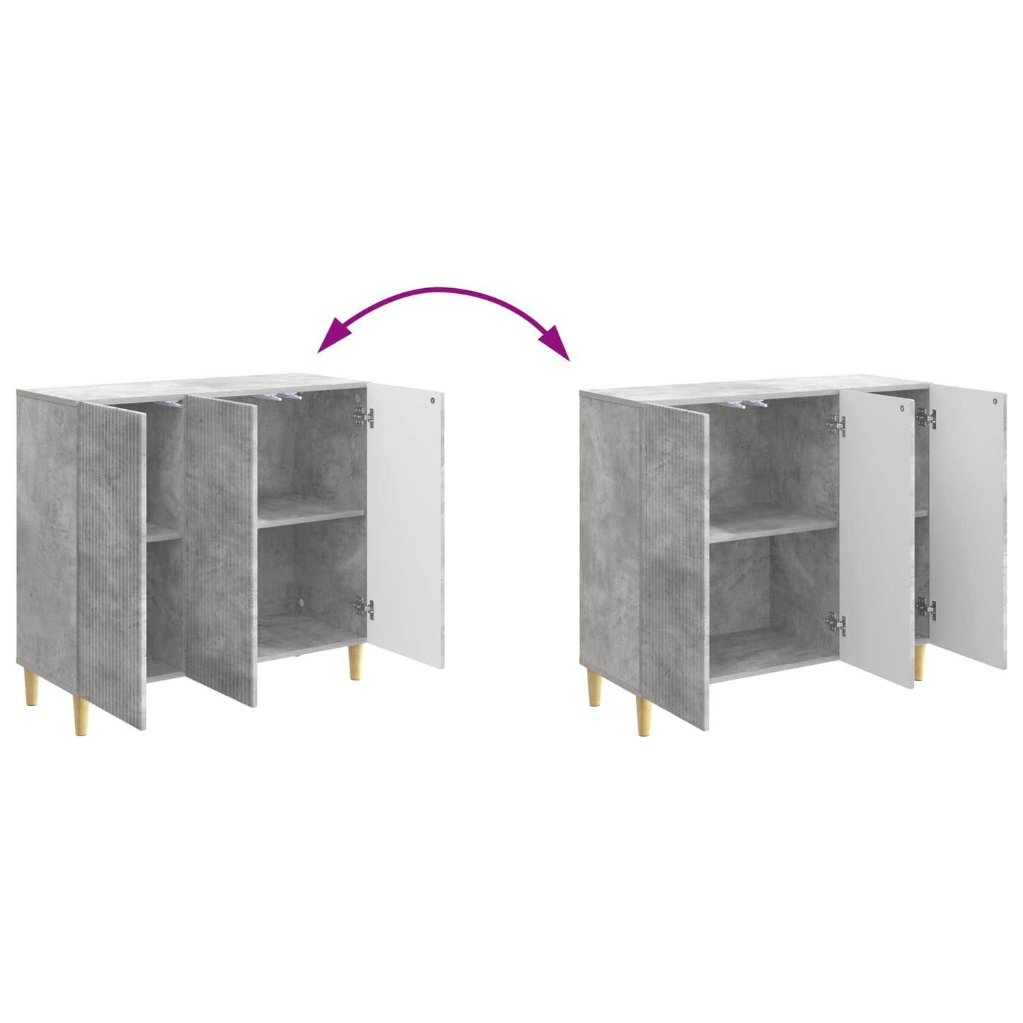 Sideboard Concrete Grey 89 x 34.5 x 80 cm Engineered Wood