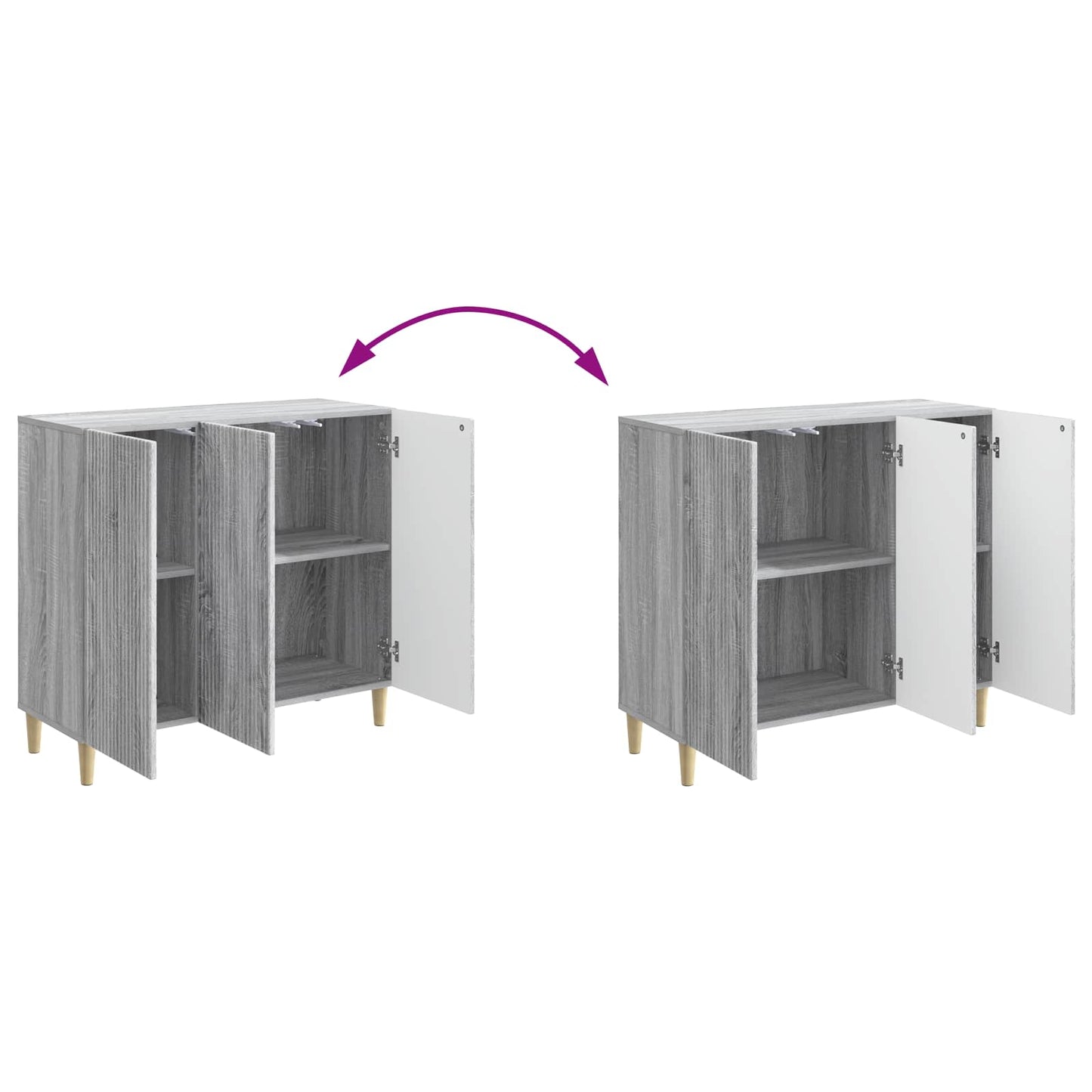 Sideboard Grey Sonoma 89 x 34.5 x 80 cm Engineered Wood