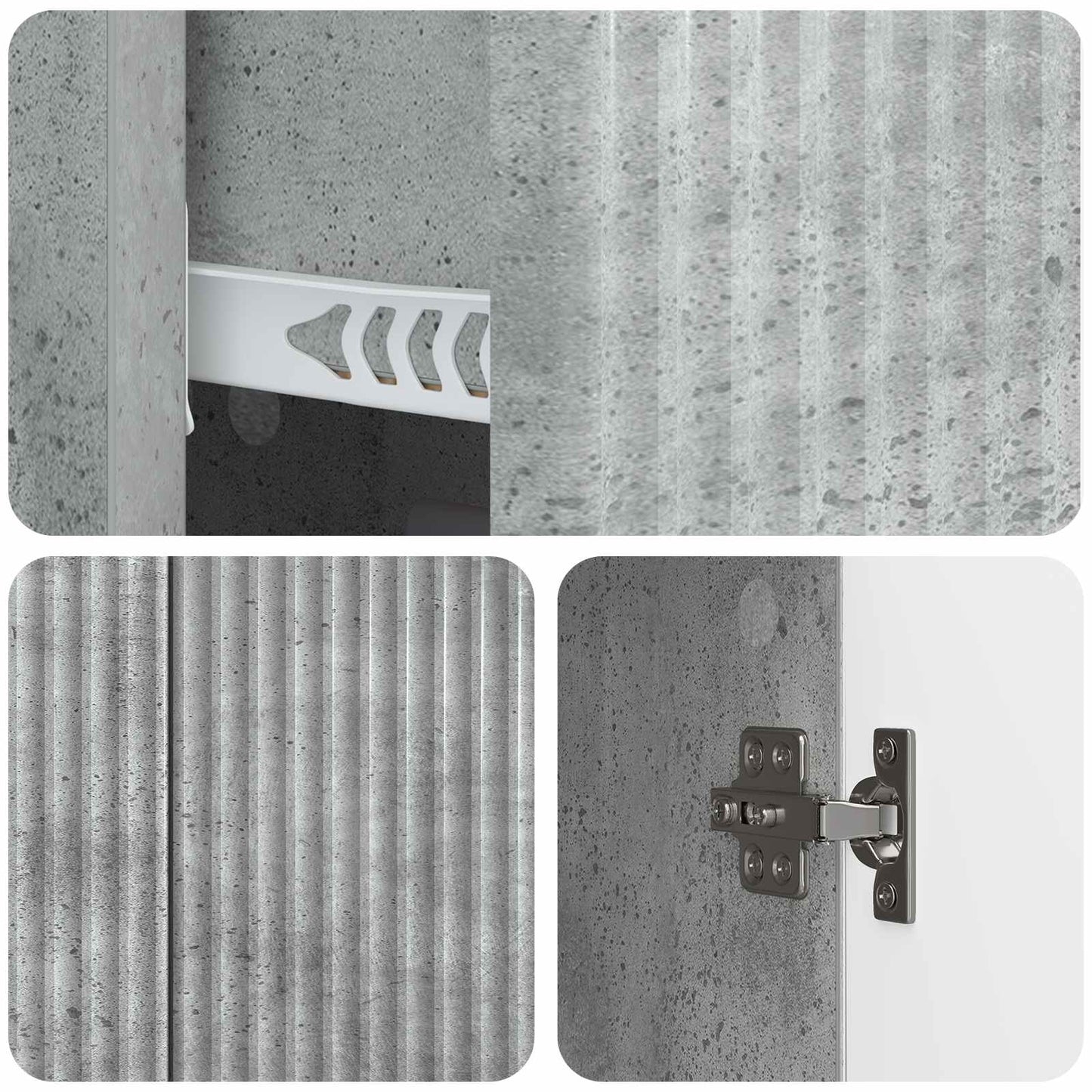 Sideboard Concrete Grey 89 x 34.5 x 60 cm Engineered Wood