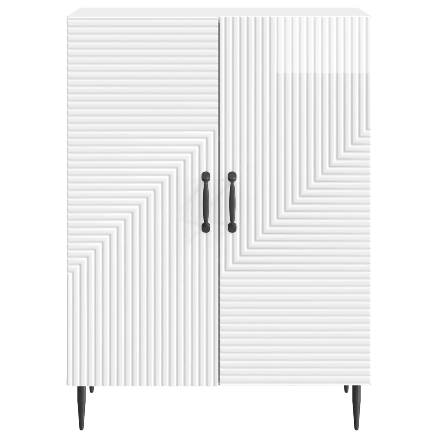 Sideboard High Gloss White 66 x 34.5 x 89.5 cm Engineered Wood
