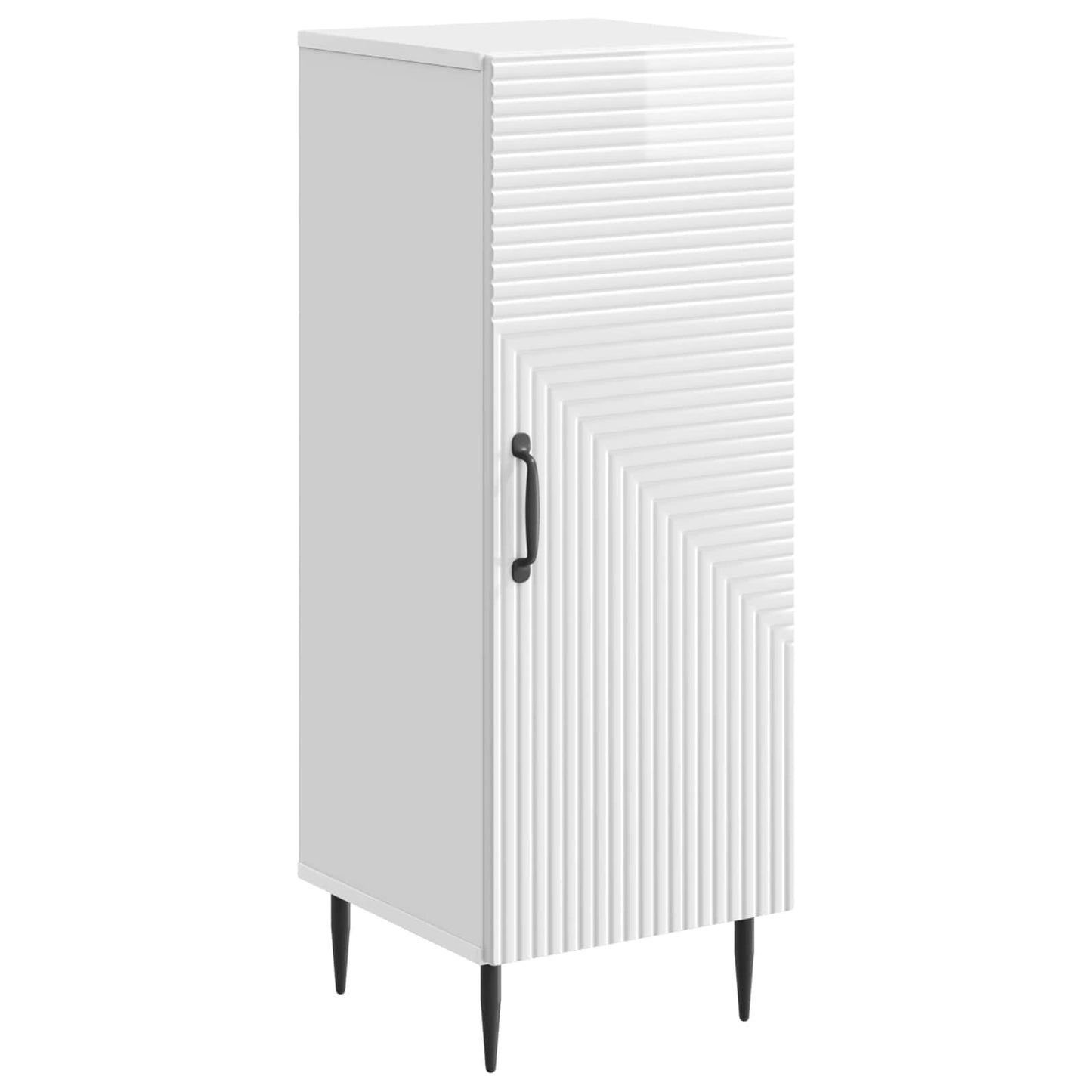 Sideboard High Gloss White 33 x 34.5 x 89.5 cm Engineered Wood