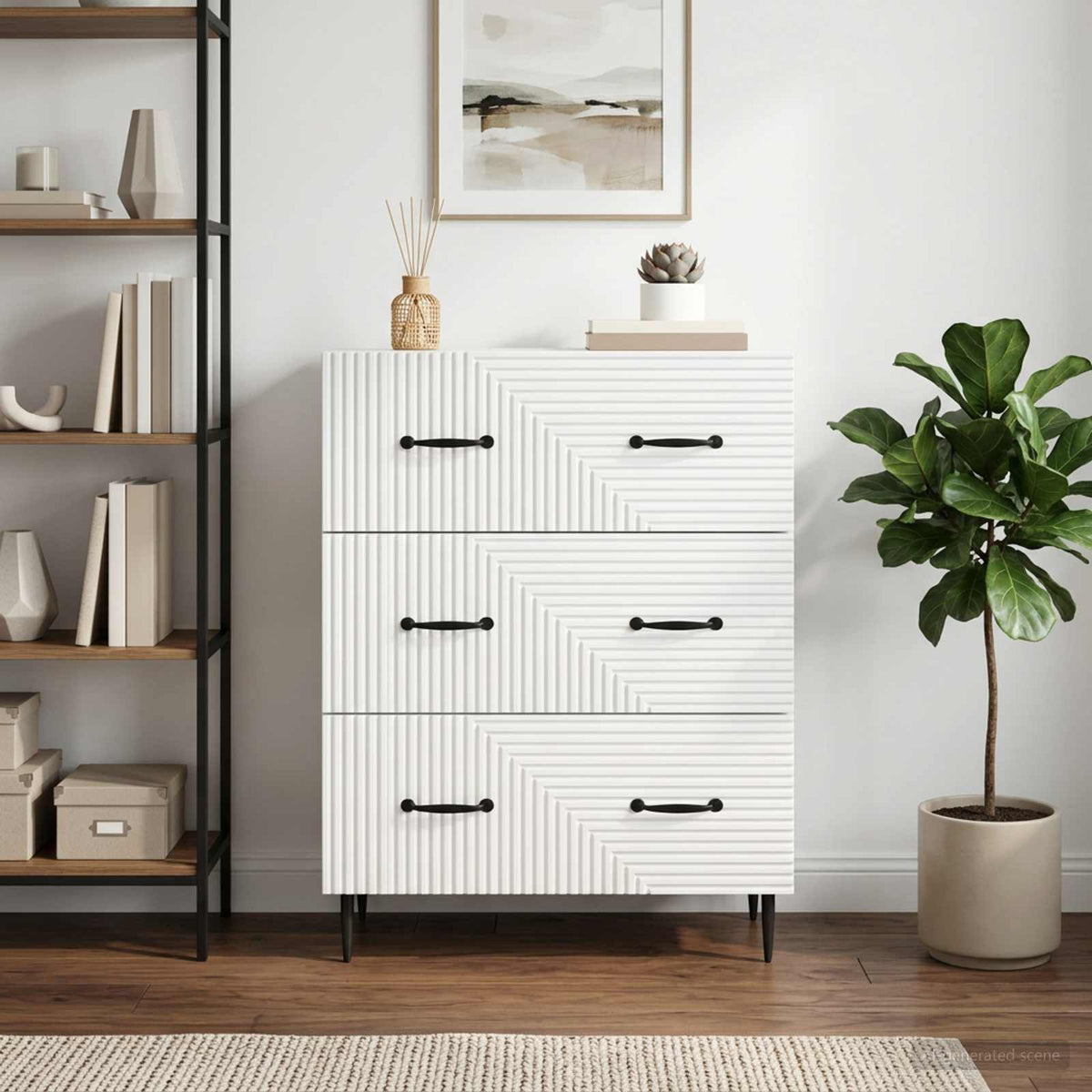 Drawer Cabinet 66 x 34.5 x 89.5 cm Engineered Wood