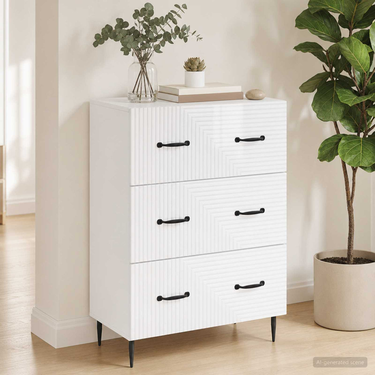 Drawer Cabinet 66 x 34.5 x 89.5 cm Engineered Wood