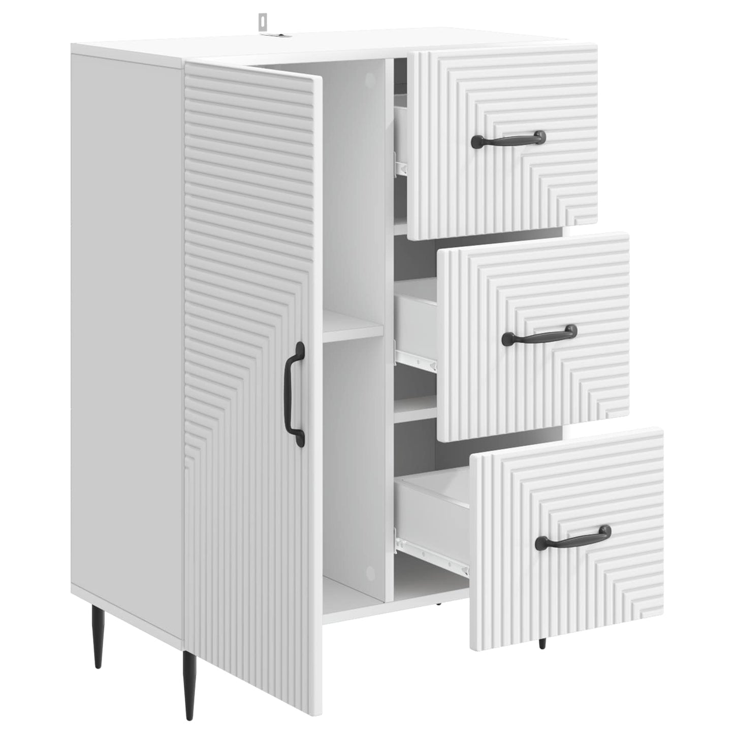 Sideboard White 66 x 34.5 x 89.5 cm Engineered Wood