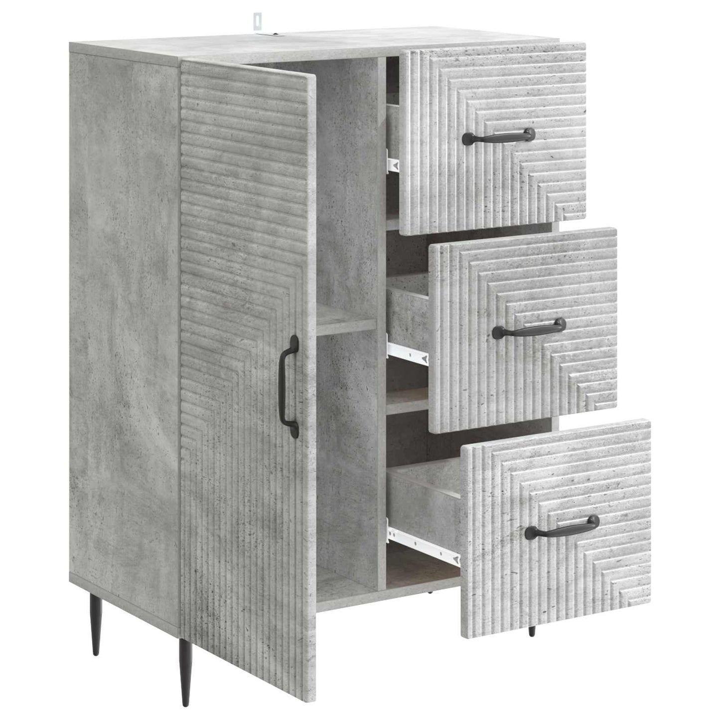 Sideboard Concrete Grey 66 x 34.5 x 89.5 cm Engineered Wood