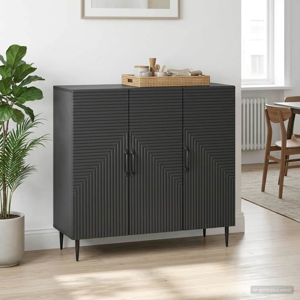 Sideboard Black 89 x 34.5 x 80 cm Engineered Wood