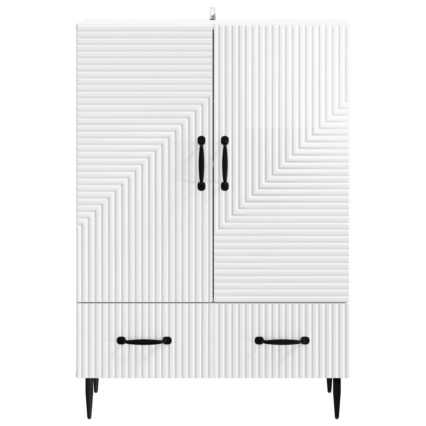 Sideboard High Gloss White 66 x 34.5 x 95 cm Engineered Wood
