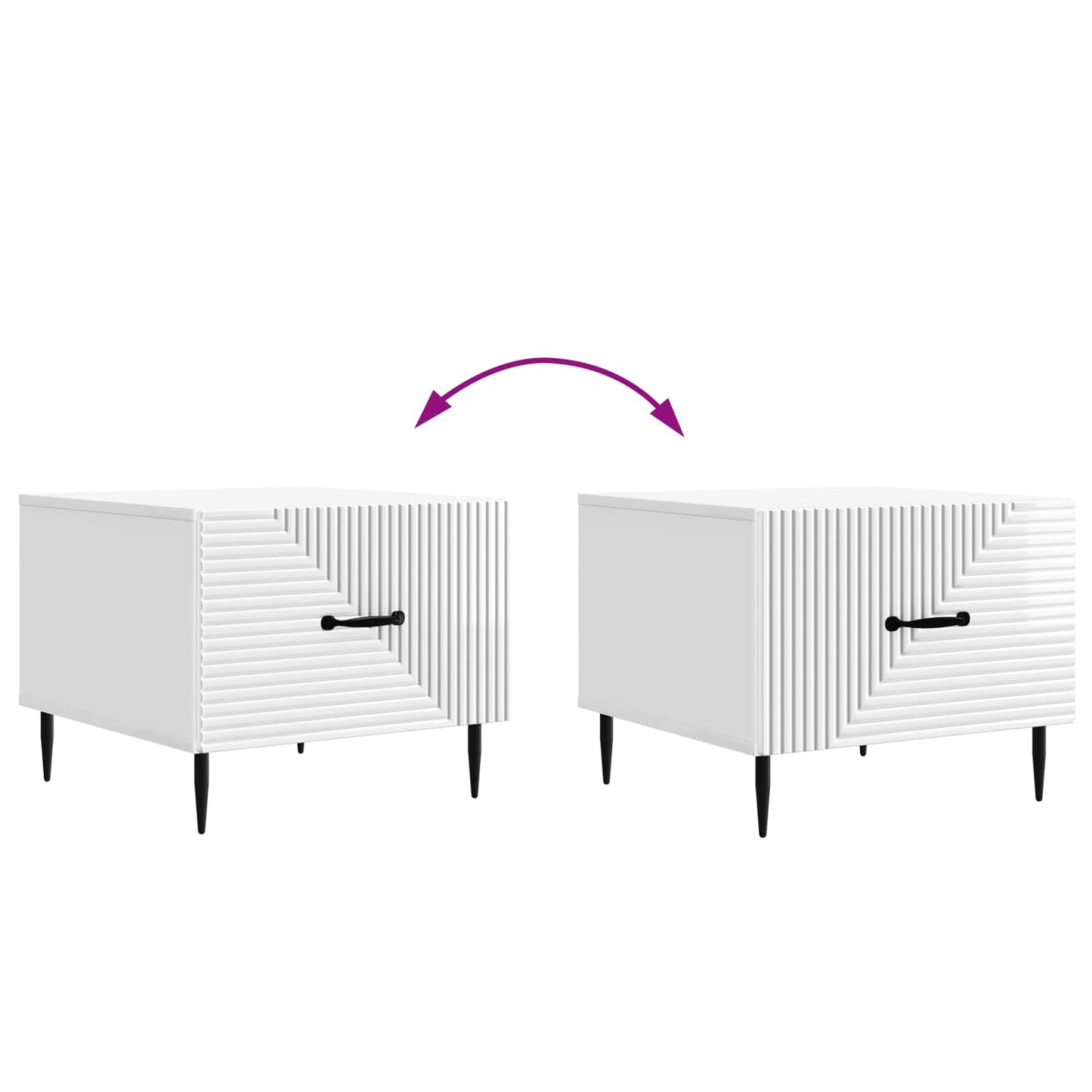 Coffee Table High Gloss White 49 x 50 x 40 cm Engineered Wood