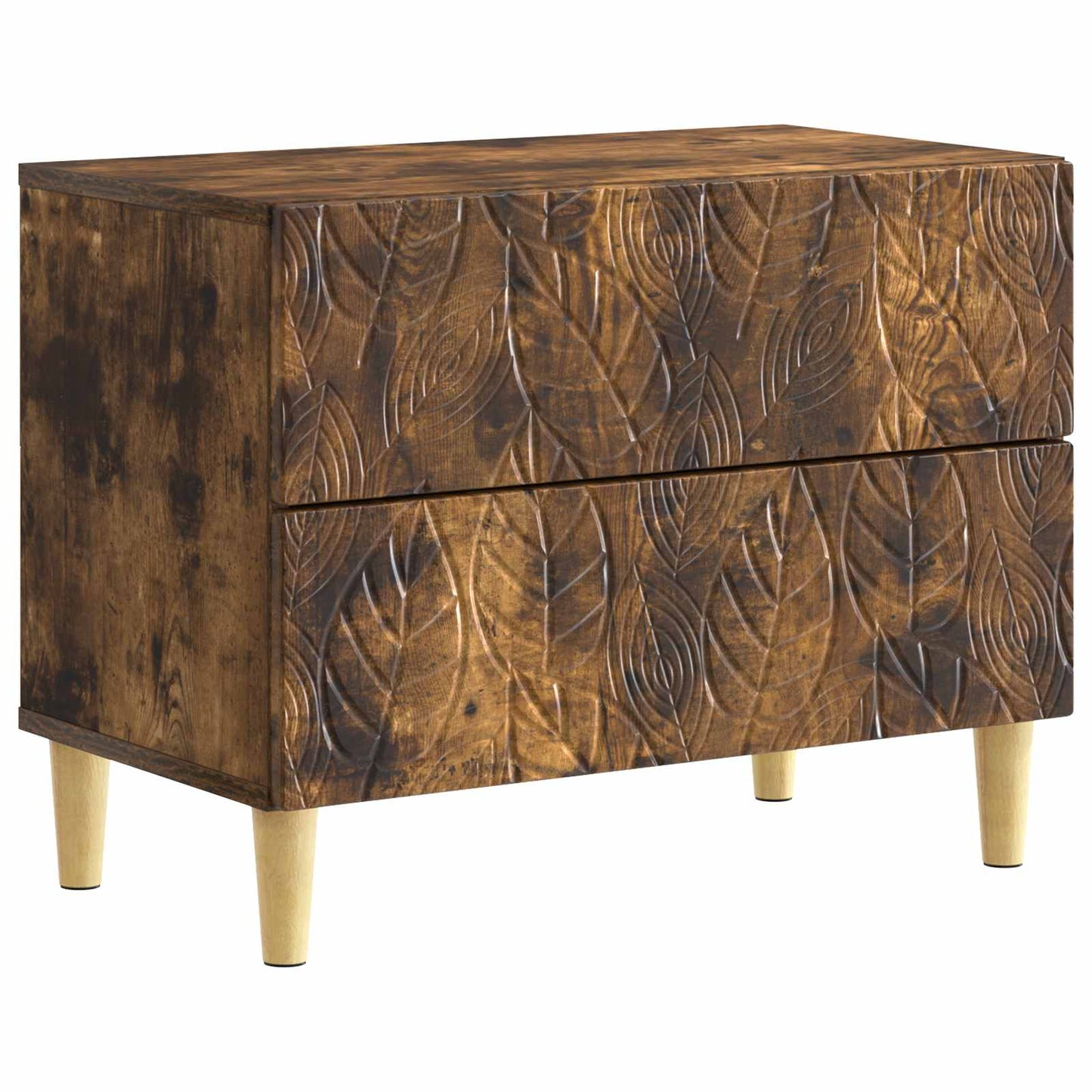 Bedside Table Smoked Oak 62 x 34.5 x 48 cm Engineered Wood