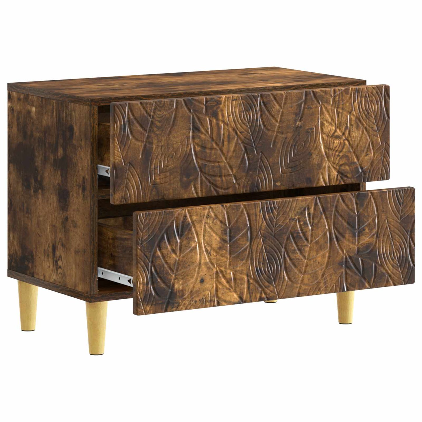 Bedside Table Smoked Oak 62 x 34.5 x 48 cm Engineered Wood