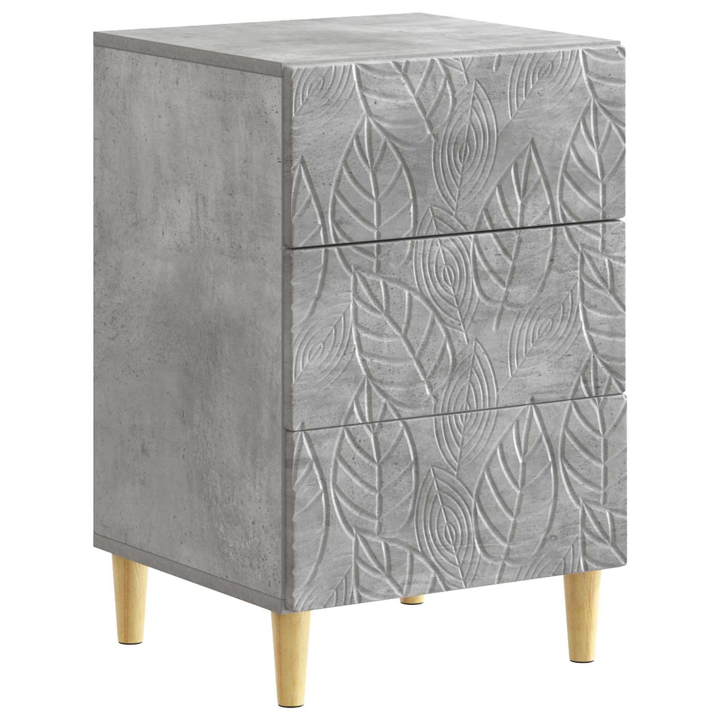 Bedside Table Concrete Grey 43 x 39.5 x 66.5 cm Engineered Wood