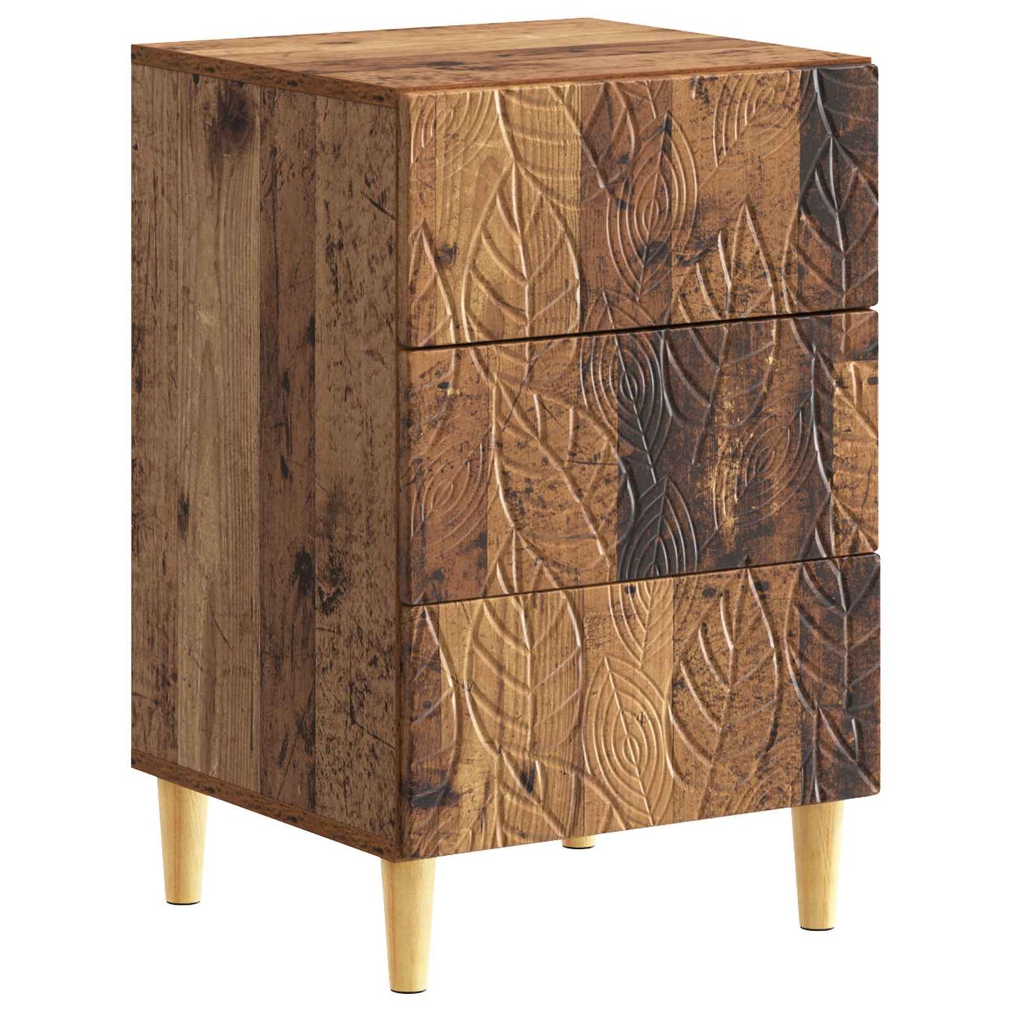 Bedside Table Old Wood 43 x 39.5 x 66.5 cm Engineered Wood