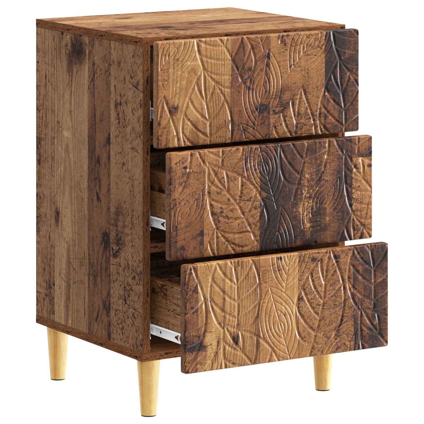 Bedside Table Old Wood 43 x 39.5 x 66.5 cm Engineered Wood