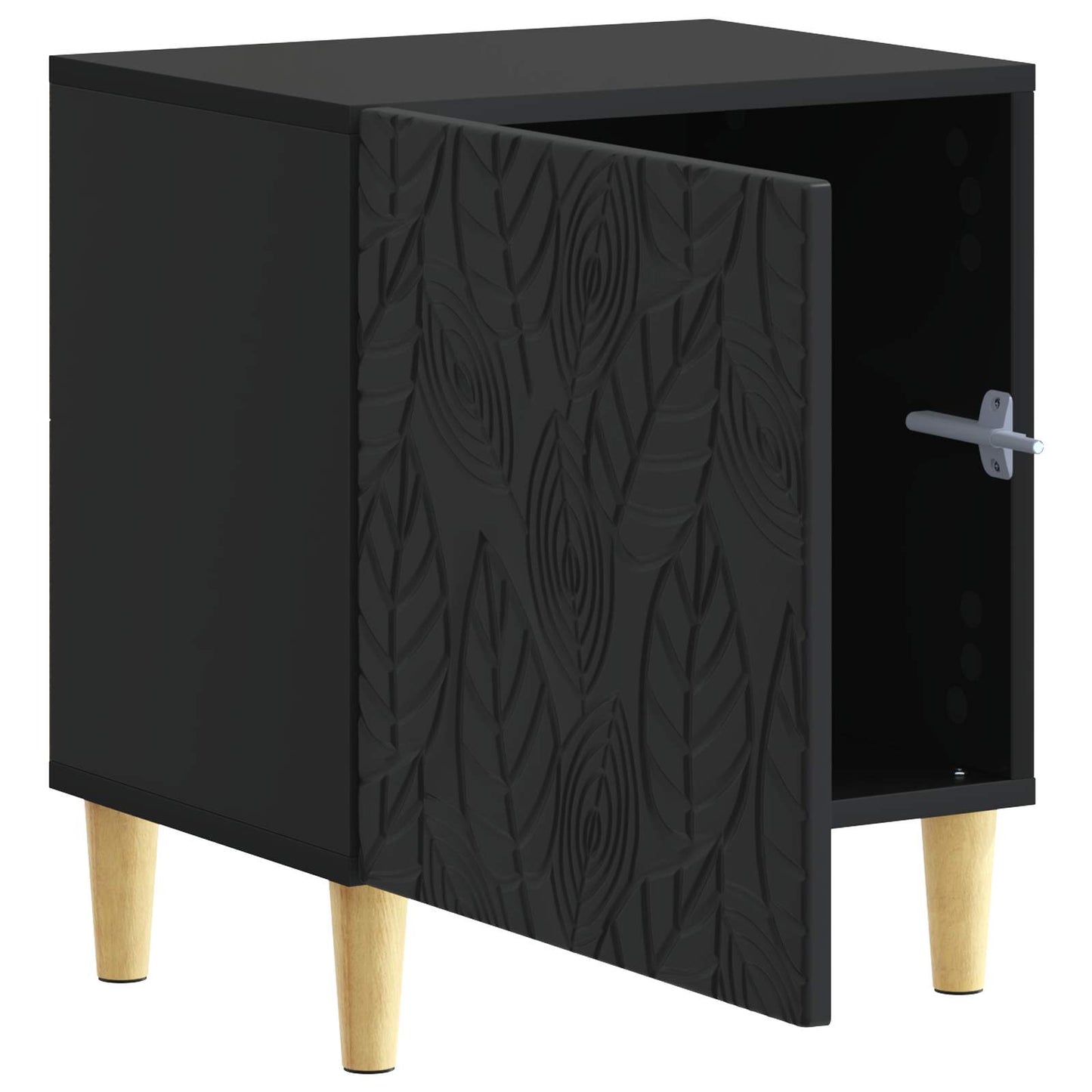 Bedside Table Black 43 x 34.5 x 50 cm Engineered Wood