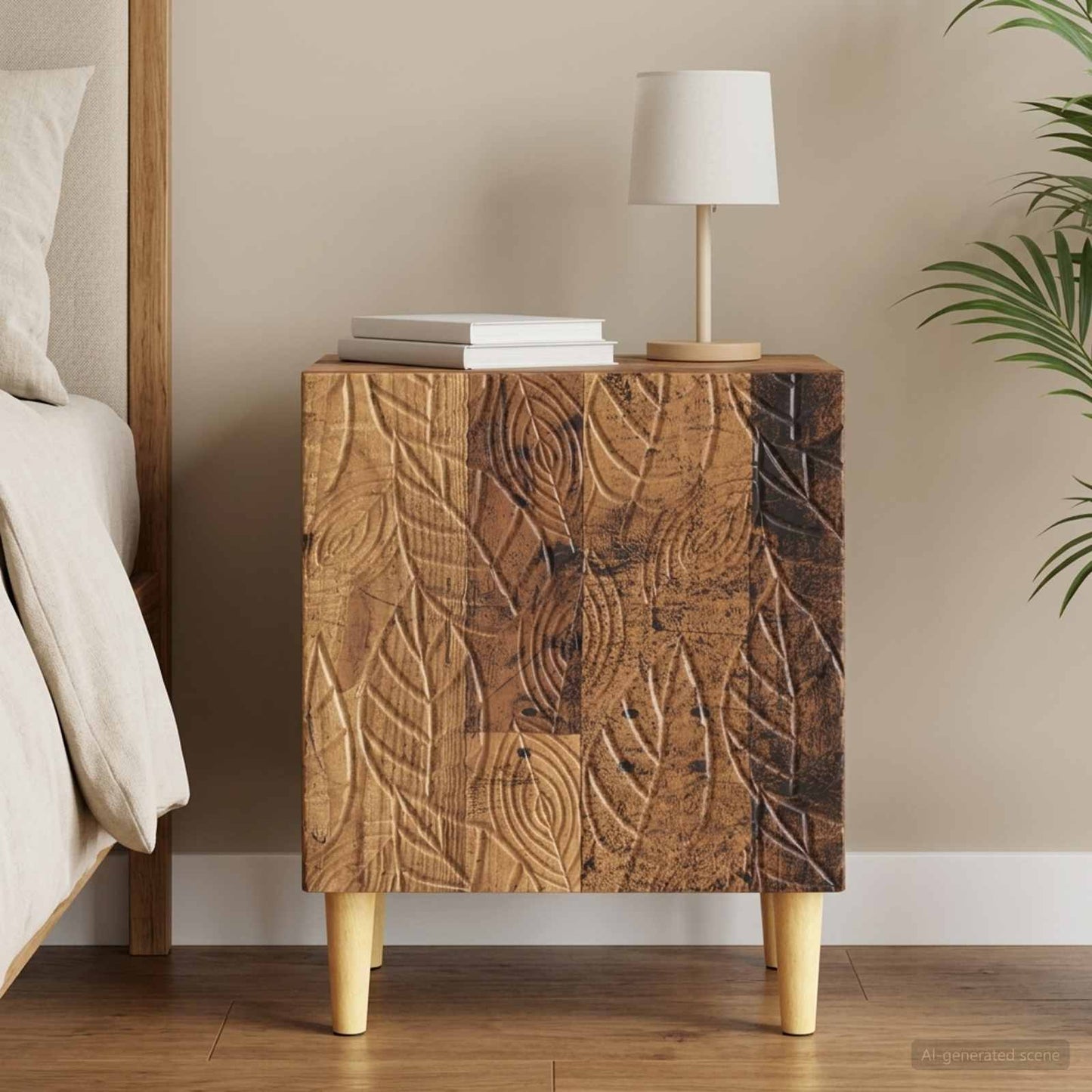 Bedside Table Old Wood 43 x 34.5 x 50 cm Engineered Wood